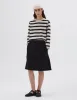 MHL. BUTTON BELT SKIRT | COTTON INDIGO | OFF BLACK sold by Margaret Howell