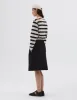 MHL. BUTTON BELT SKIRT | COTTON INDIGO | OFF BLACK sold by Margaret Howell