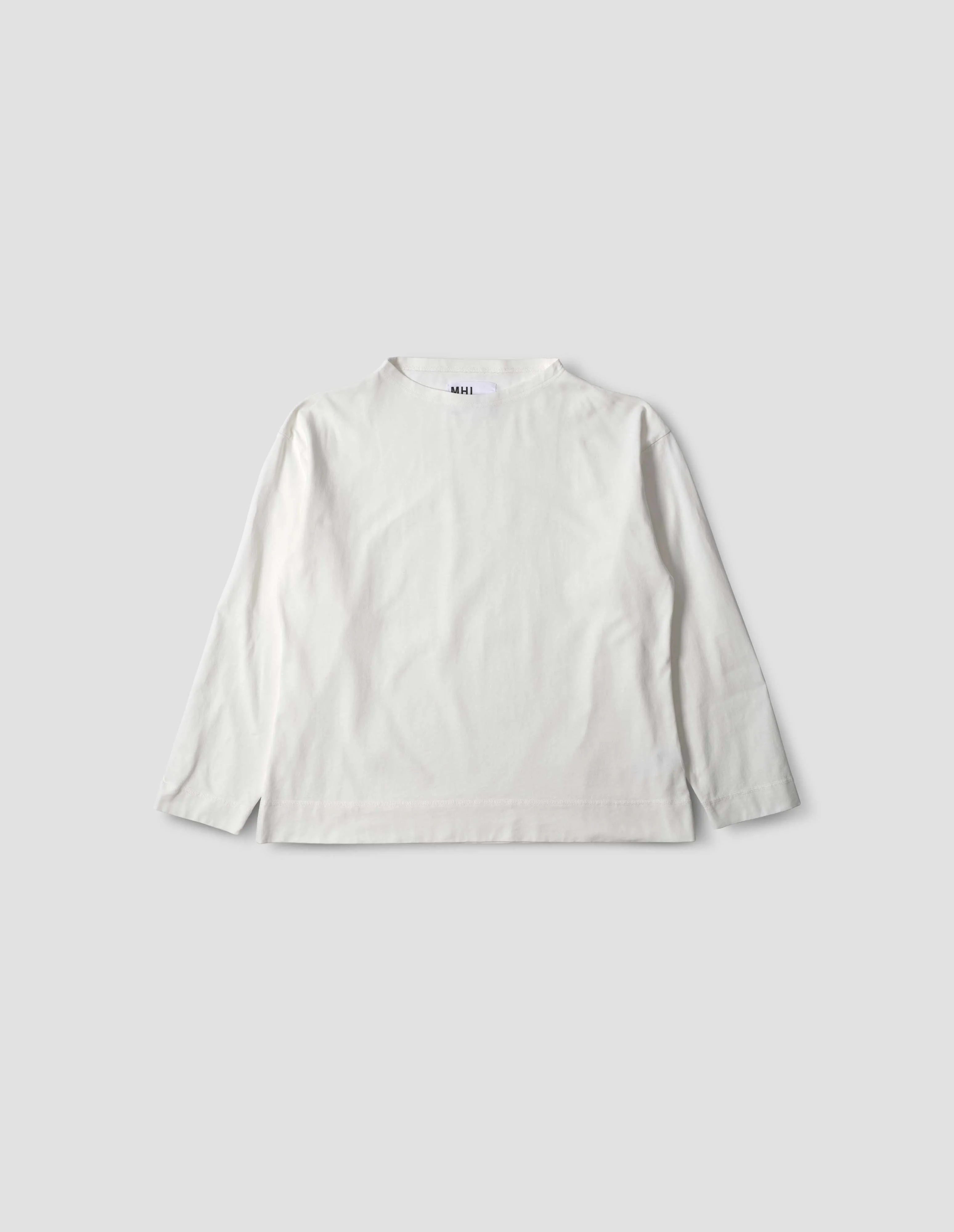MHL. SMOCK NECK T SHIRT | LIGHT COTTON JERSEY | OFF WHITE sold by Margaret Howell product image thumbnail 4