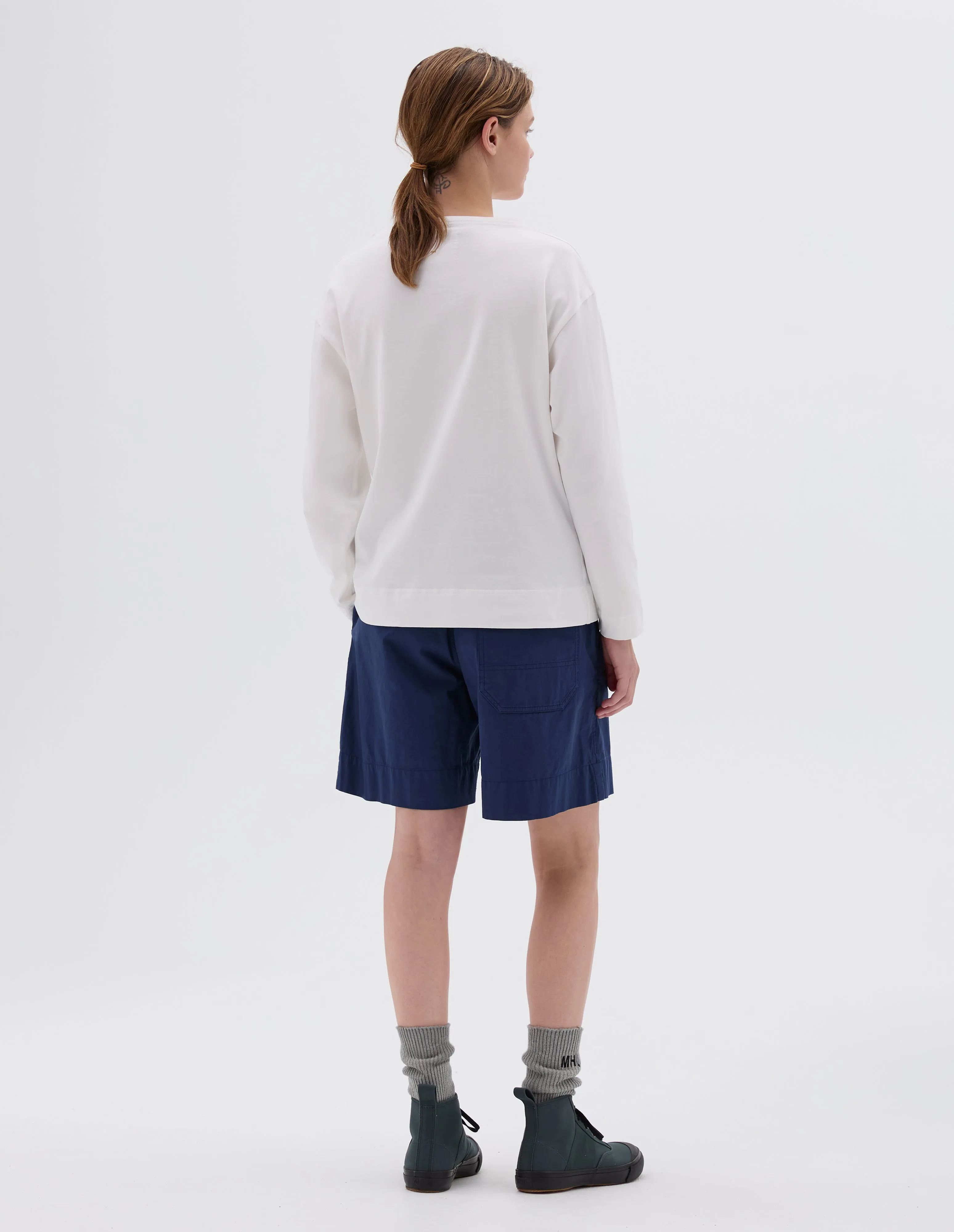 MHL. SMOCK NECK T SHIRT | LIGHT COTTON JERSEY | OFF WHITE sold by Margaret Howell product image thumbnail 3