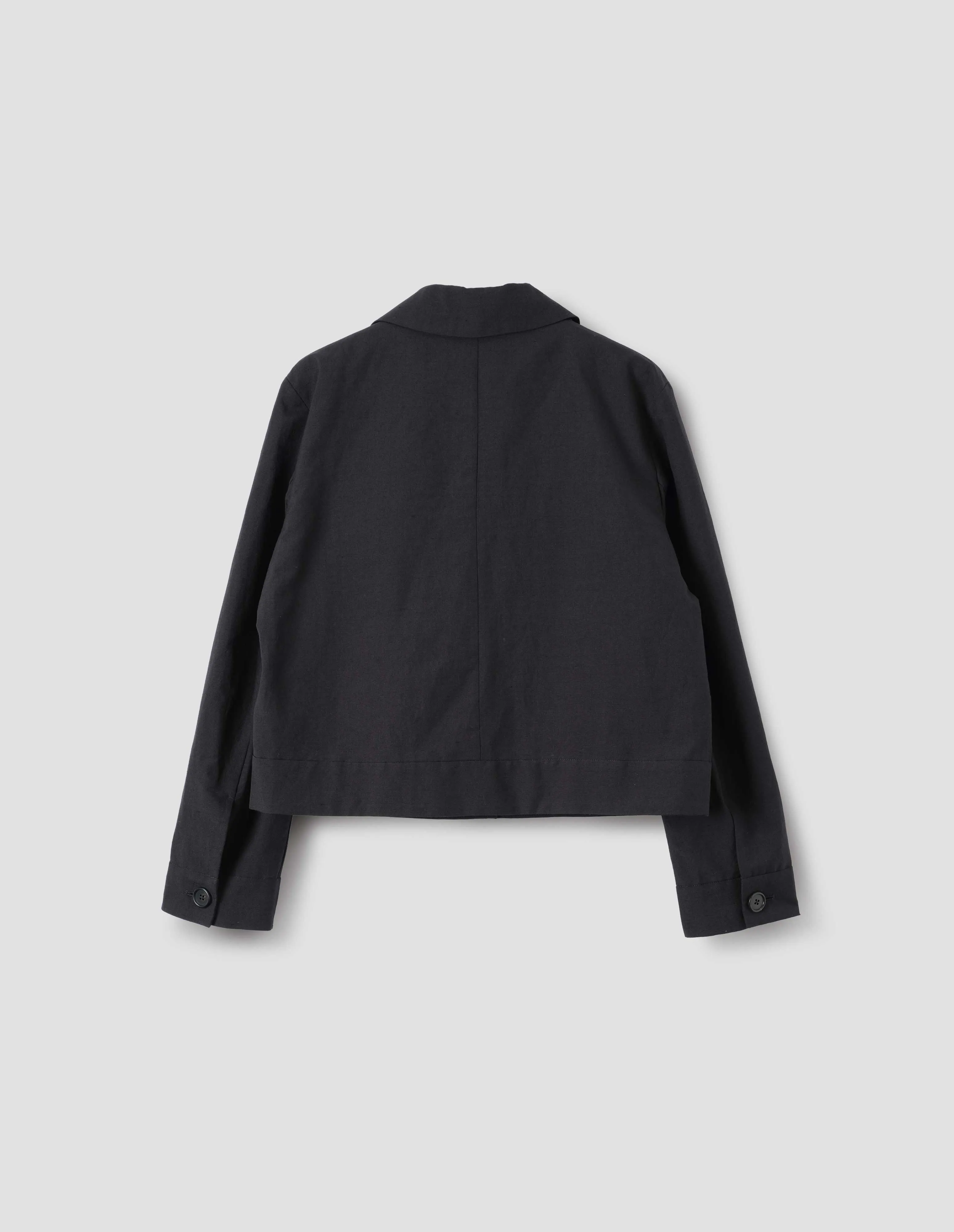 CROPPED JACKET | YARN DYED WOOL LINEN | BLACK sold by Margaret Howell product image thumbnail 5