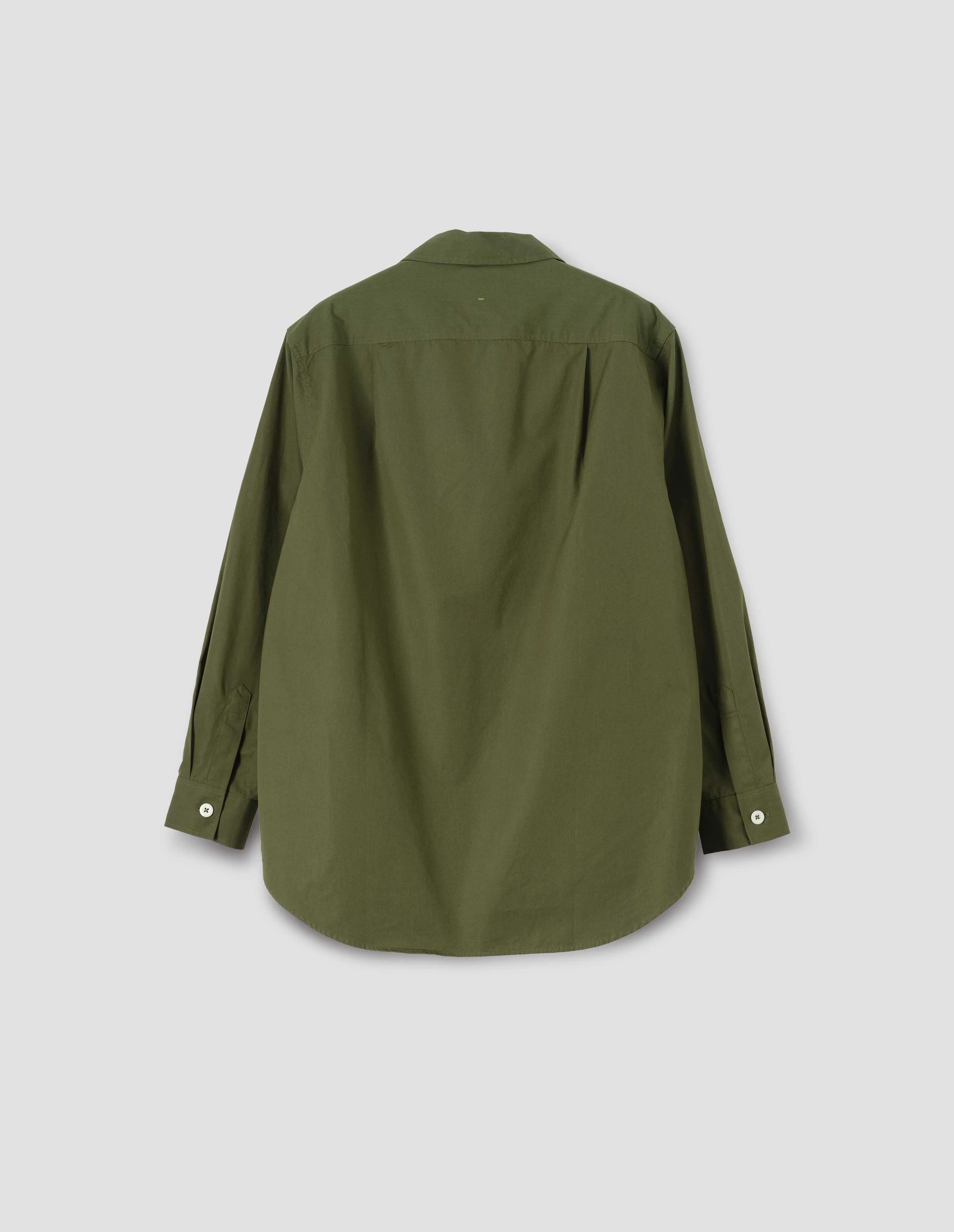 MHL. LONGLINE SHIRT | COMPACT COTTON POPLIN | GRASS sold by Margaret Howell product image thumbnail 5