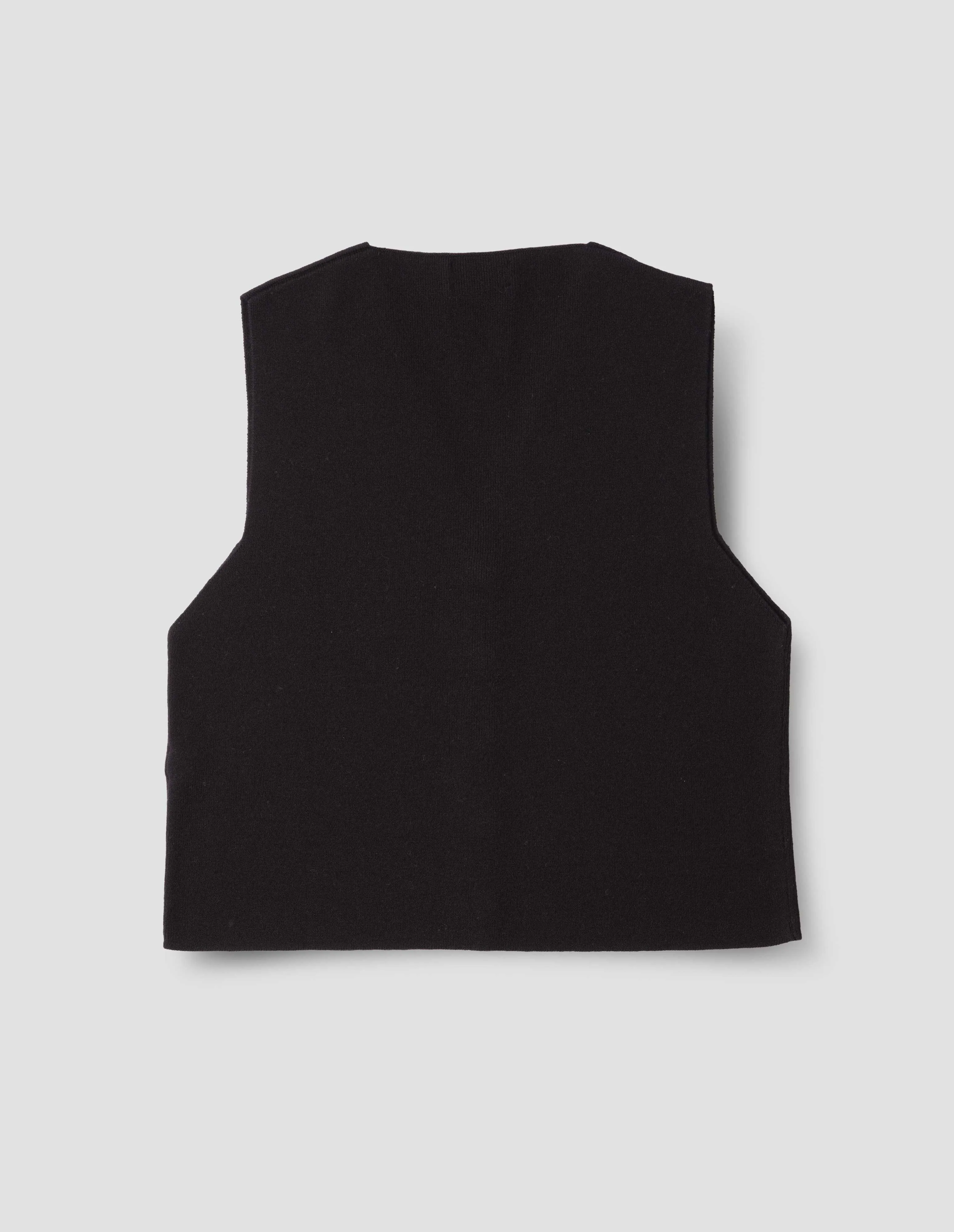 RIBBED WAISTCOAT | FINE LAMBSWOOL | BLACK sold by Margaret Howell product image thumbnail 5