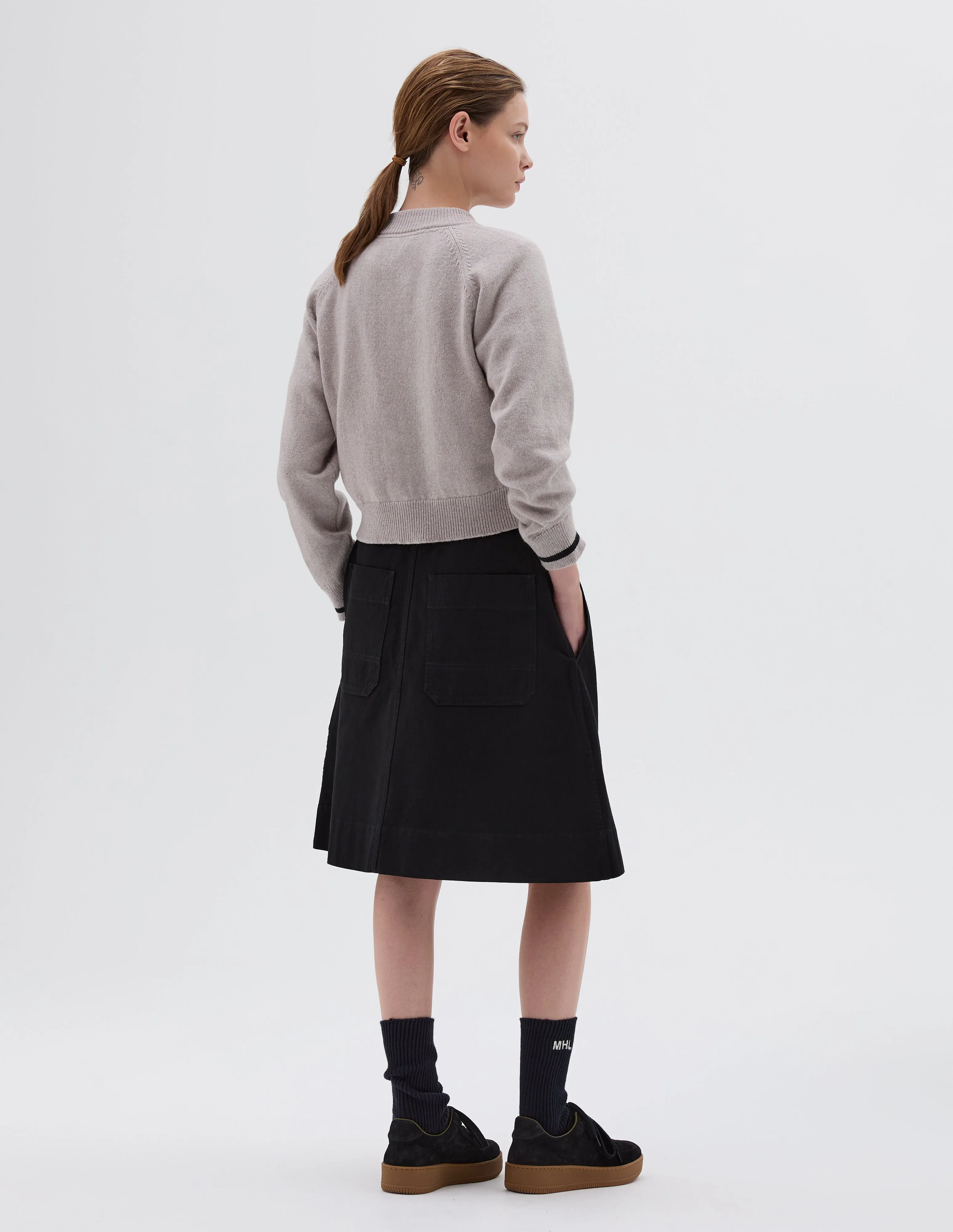 MHL. CROPPED CARDIGAN | WOOL COTTON | STRING sold by Margaret Howell product image thumbnail 3
