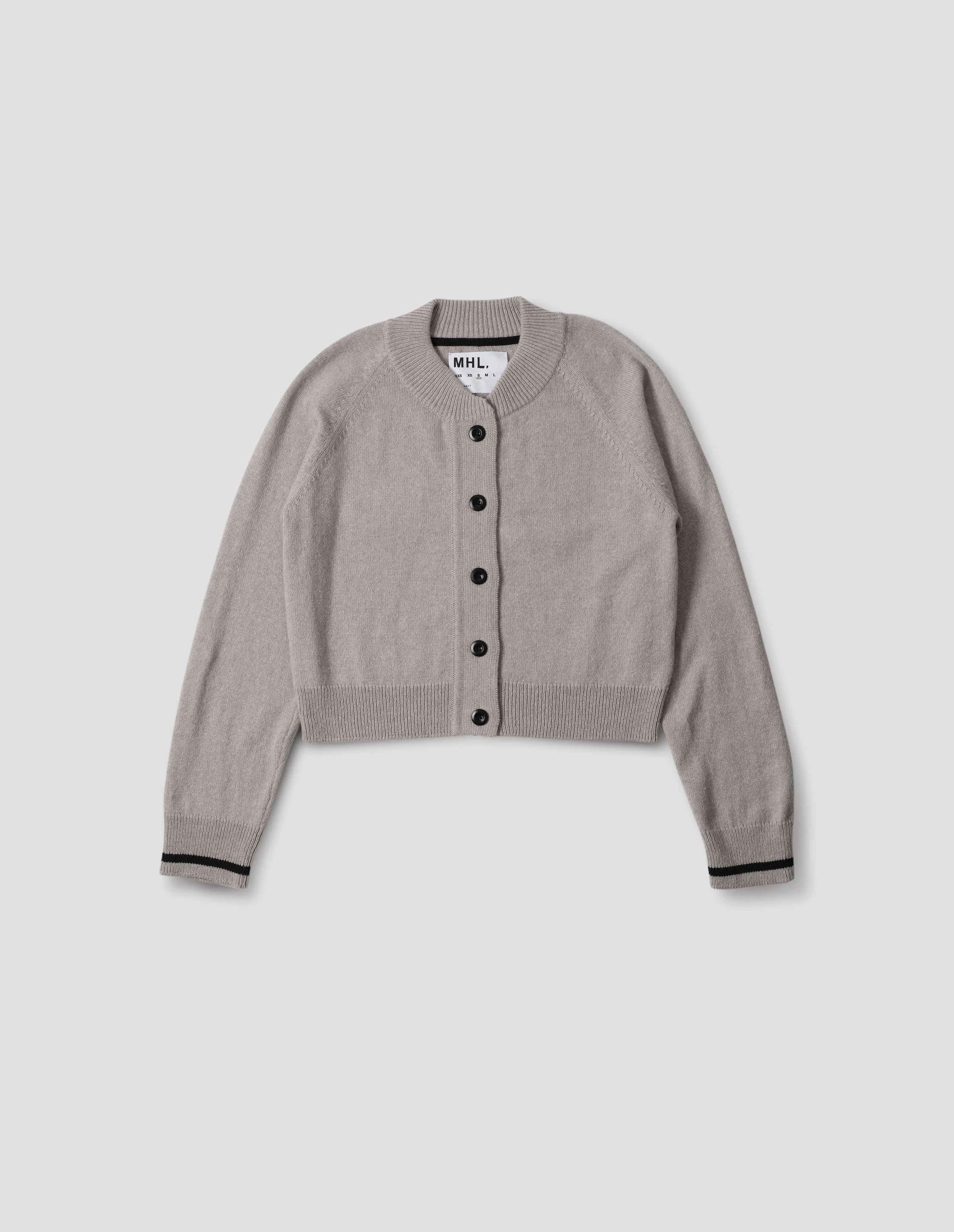 MHL. CROPPED CARDIGAN | WOOL COTTON | STRING sold by Margaret Howell product image thumbnail 4