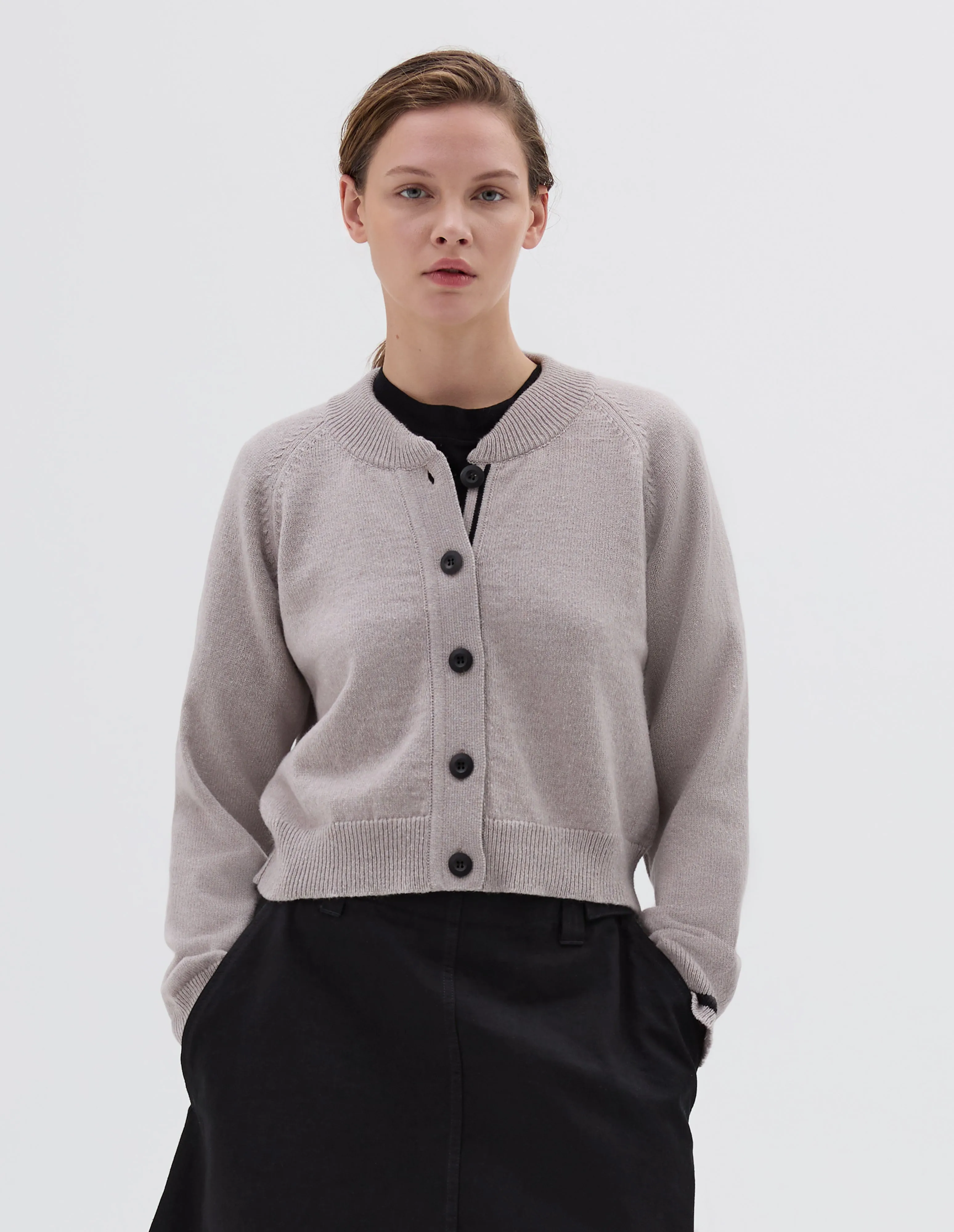 MHL. CROPPED CARDIGAN | WOOL COTTON | STRING sold by Margaret Howell