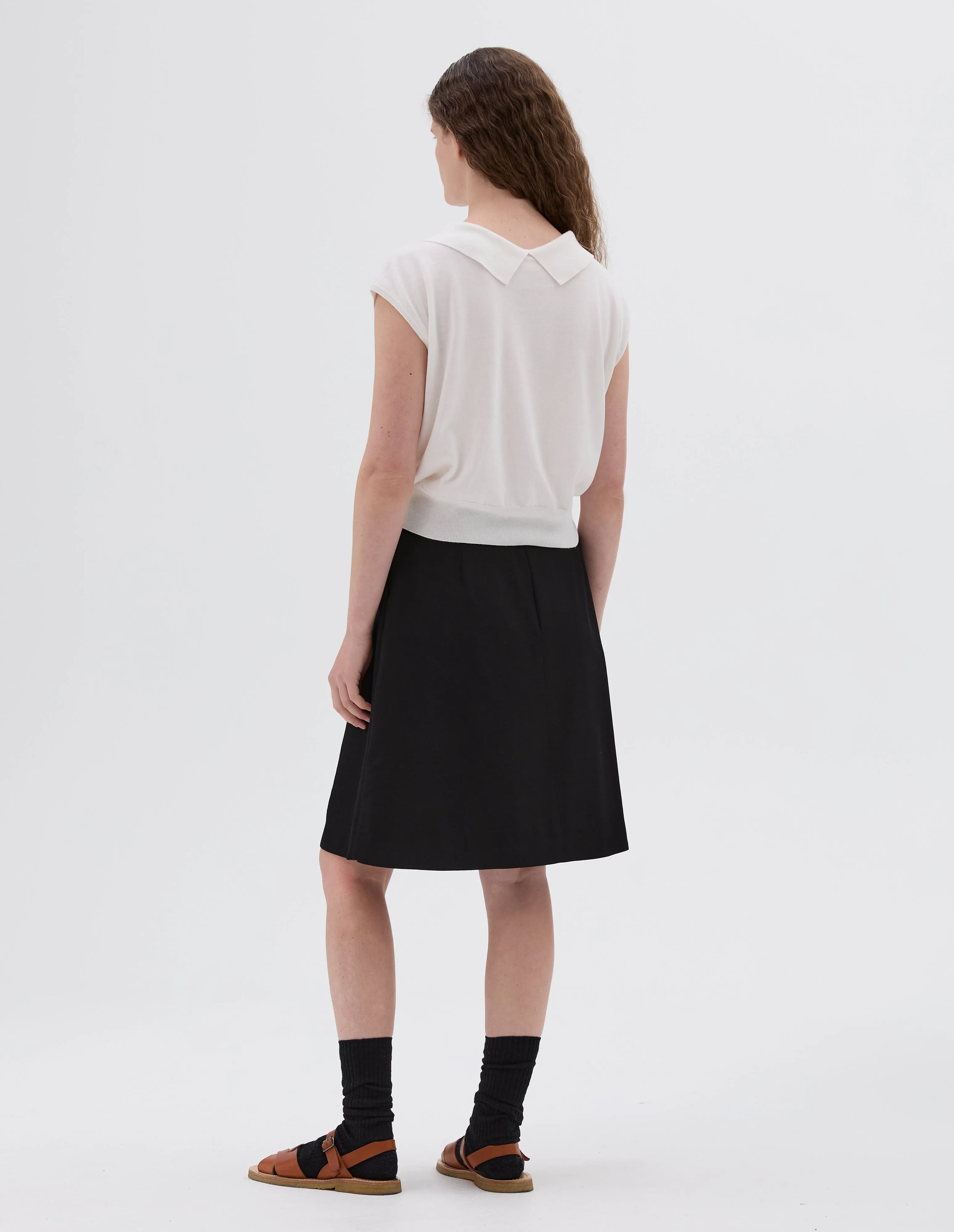 SIMPLE SKIRT | FLUID WOOL TWILL | BLACK sold by Margaret Howell product image thumbnail 2