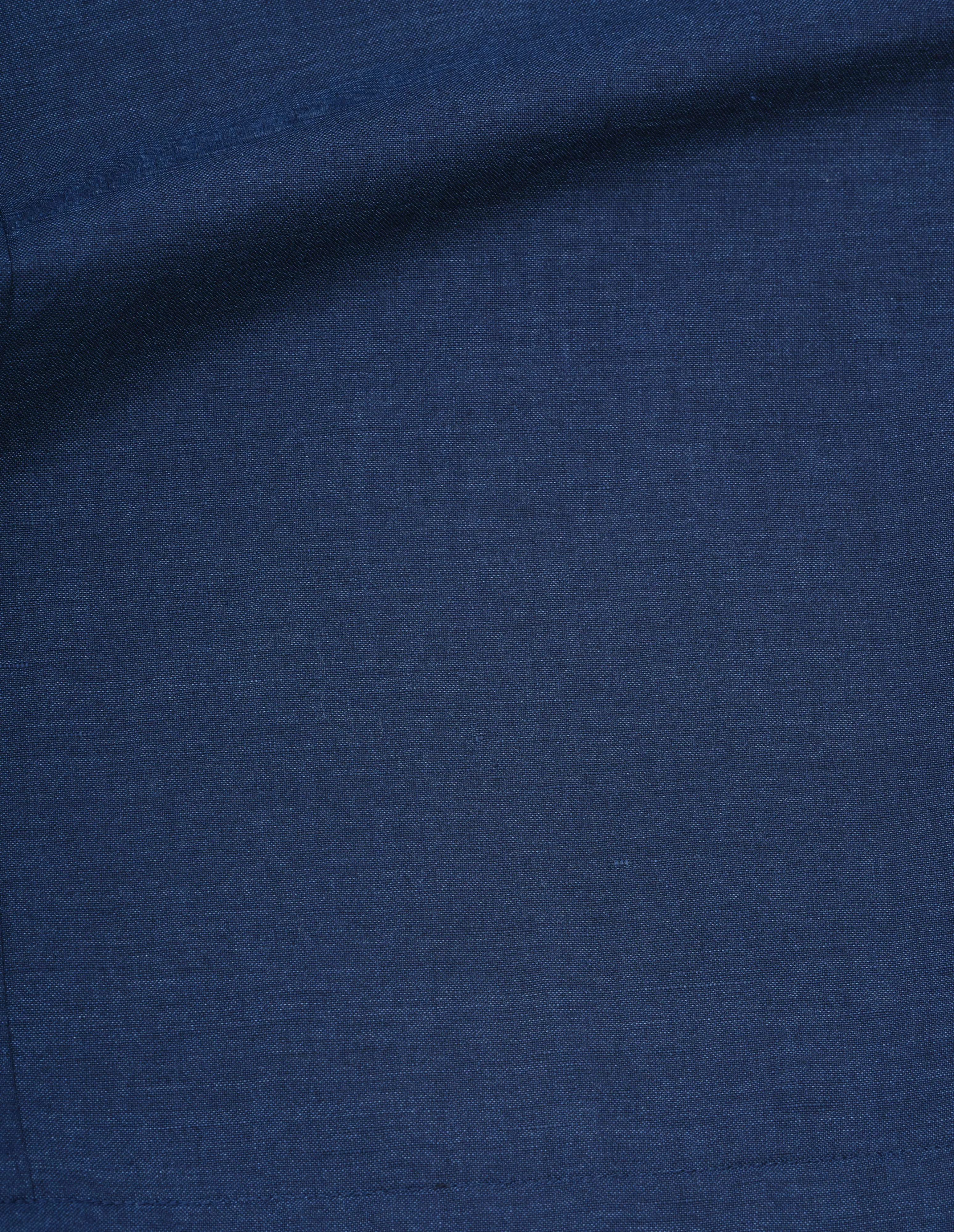 FLAT FRONT CULOTTES | YARN DYED WOOL LINEN | DEEP BLUE sold by Margaret Howell product image thumbnail 5