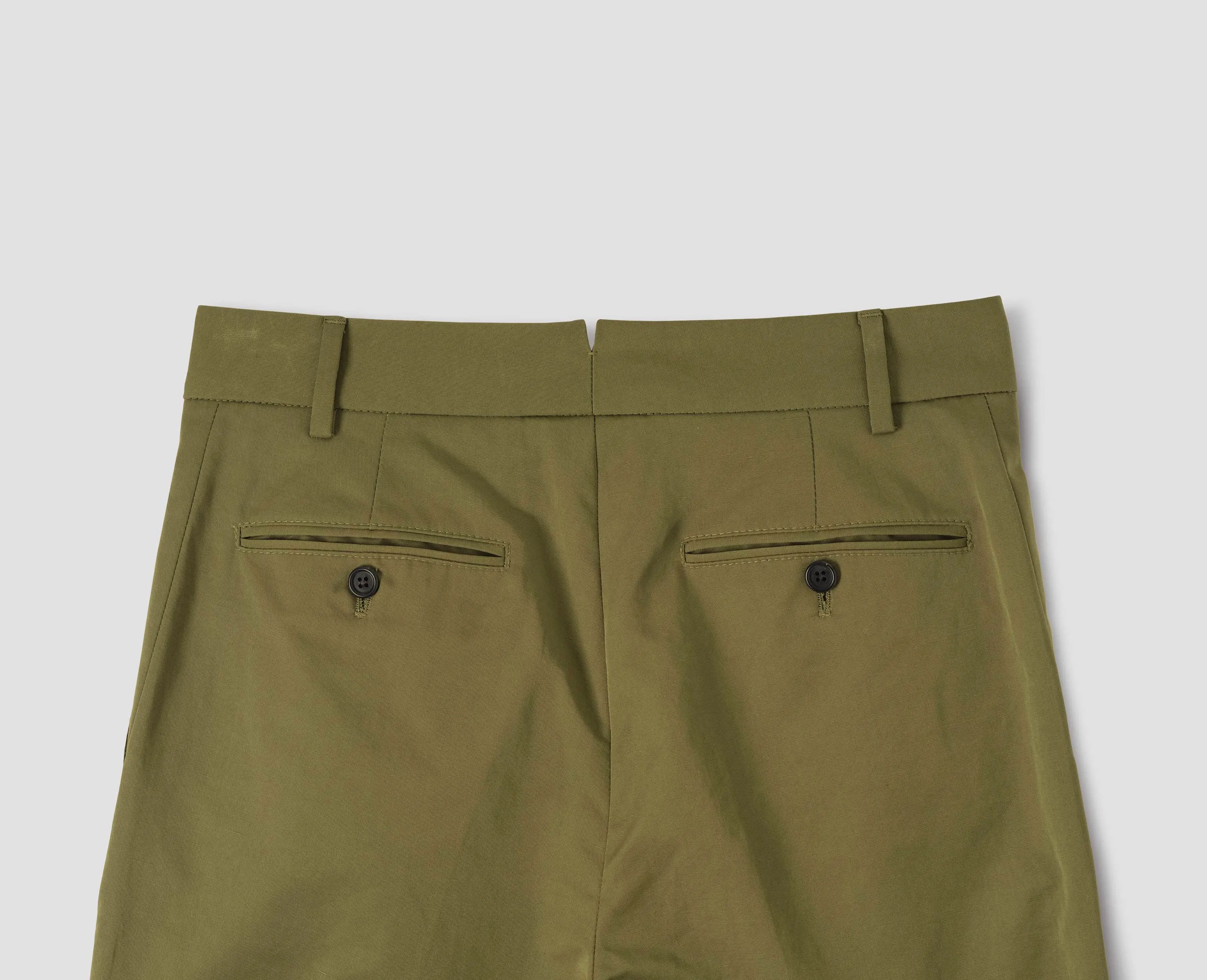 MIDI WAIST CROP TROUSERS | COTTON LINEN TWILL | KHAKI sold by Margaret Howell product image thumbnail 4