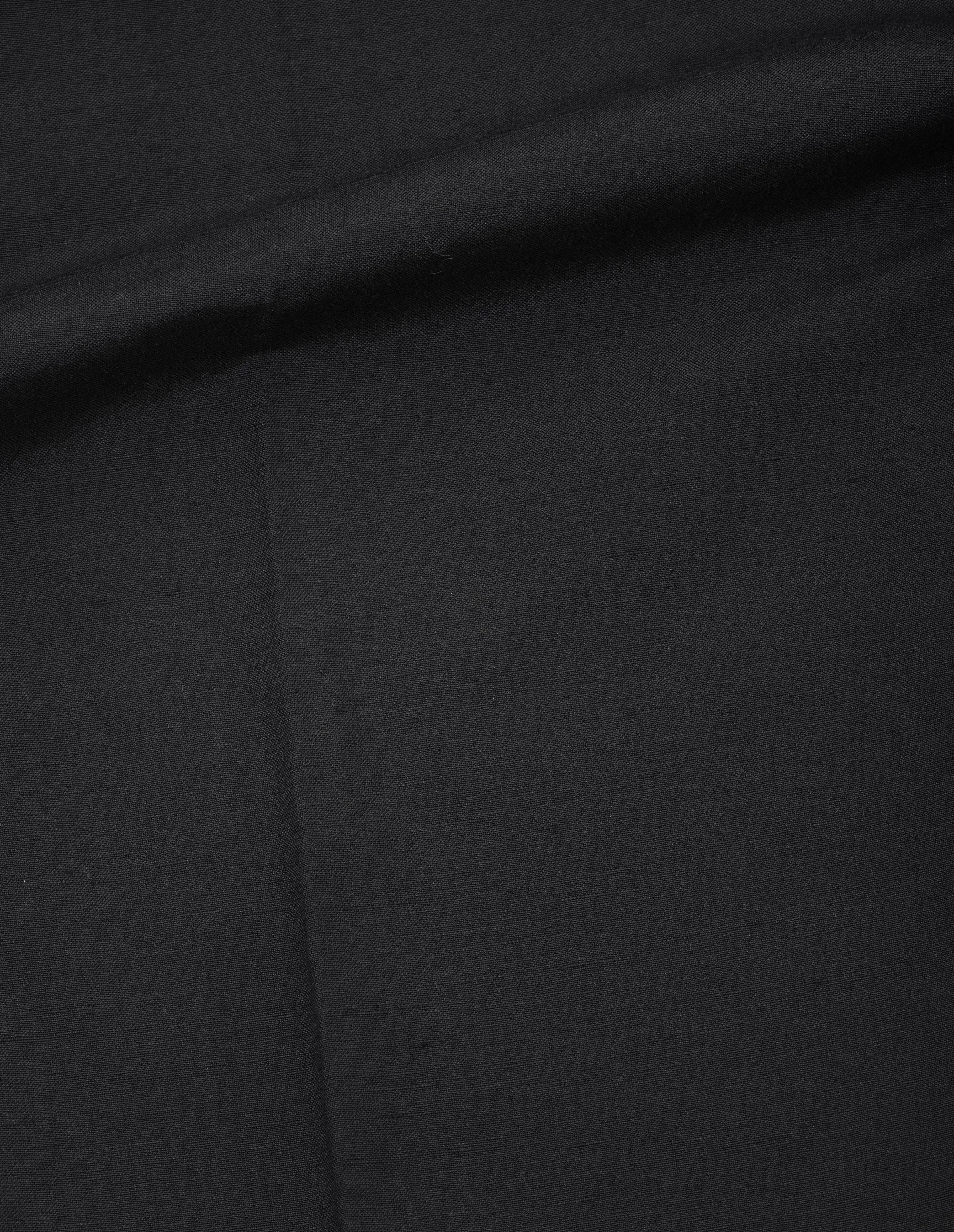 SINGLE PLEAT CROPPED TROUSERS | YARN DYED WOOL LINEN | BLACK sold by Margaret Howell product image thumbnail 5