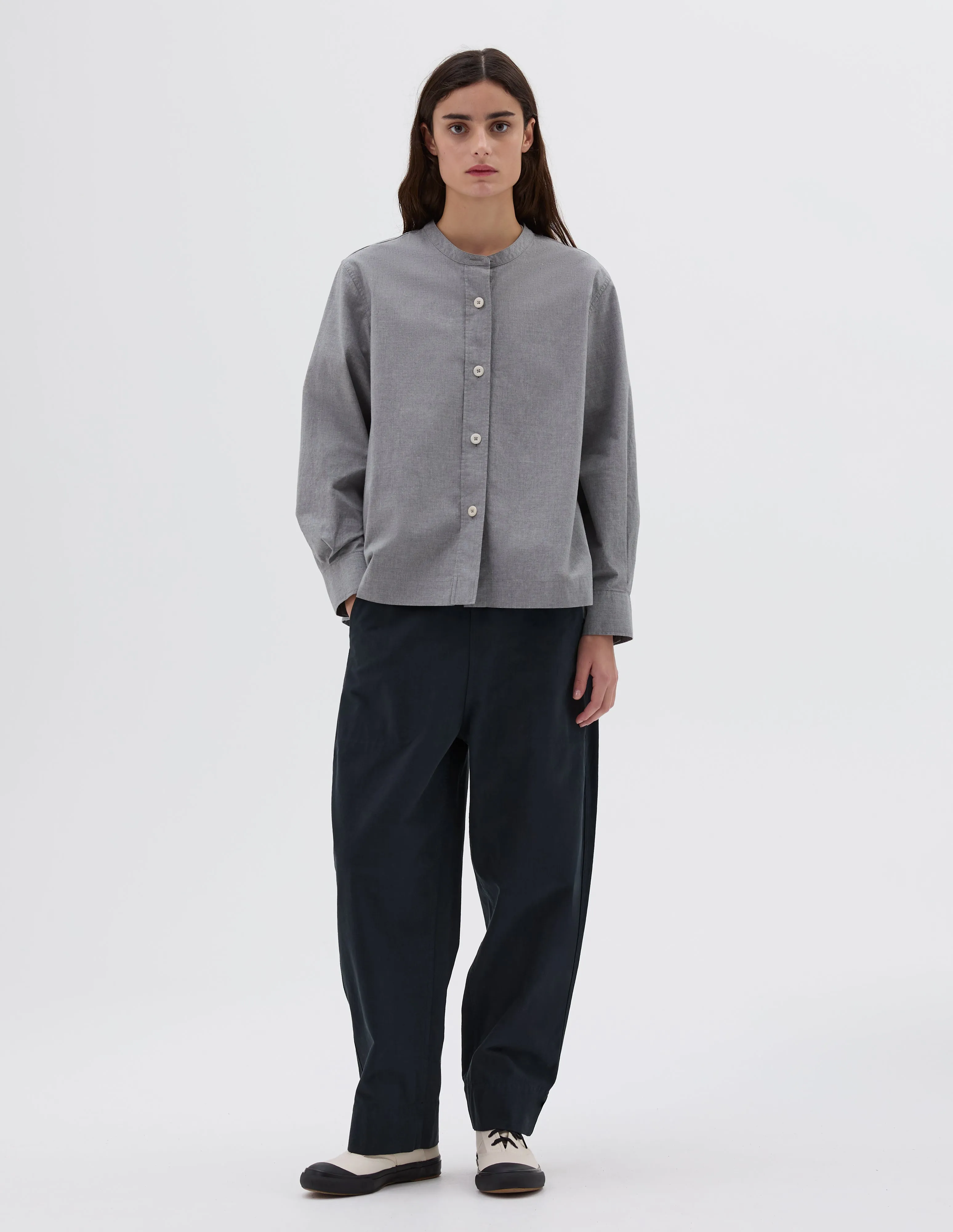 MHL. UTILITY TROUSERS | IRREGULAR COTTON DRILL | NAVY sold by Margaret Howell