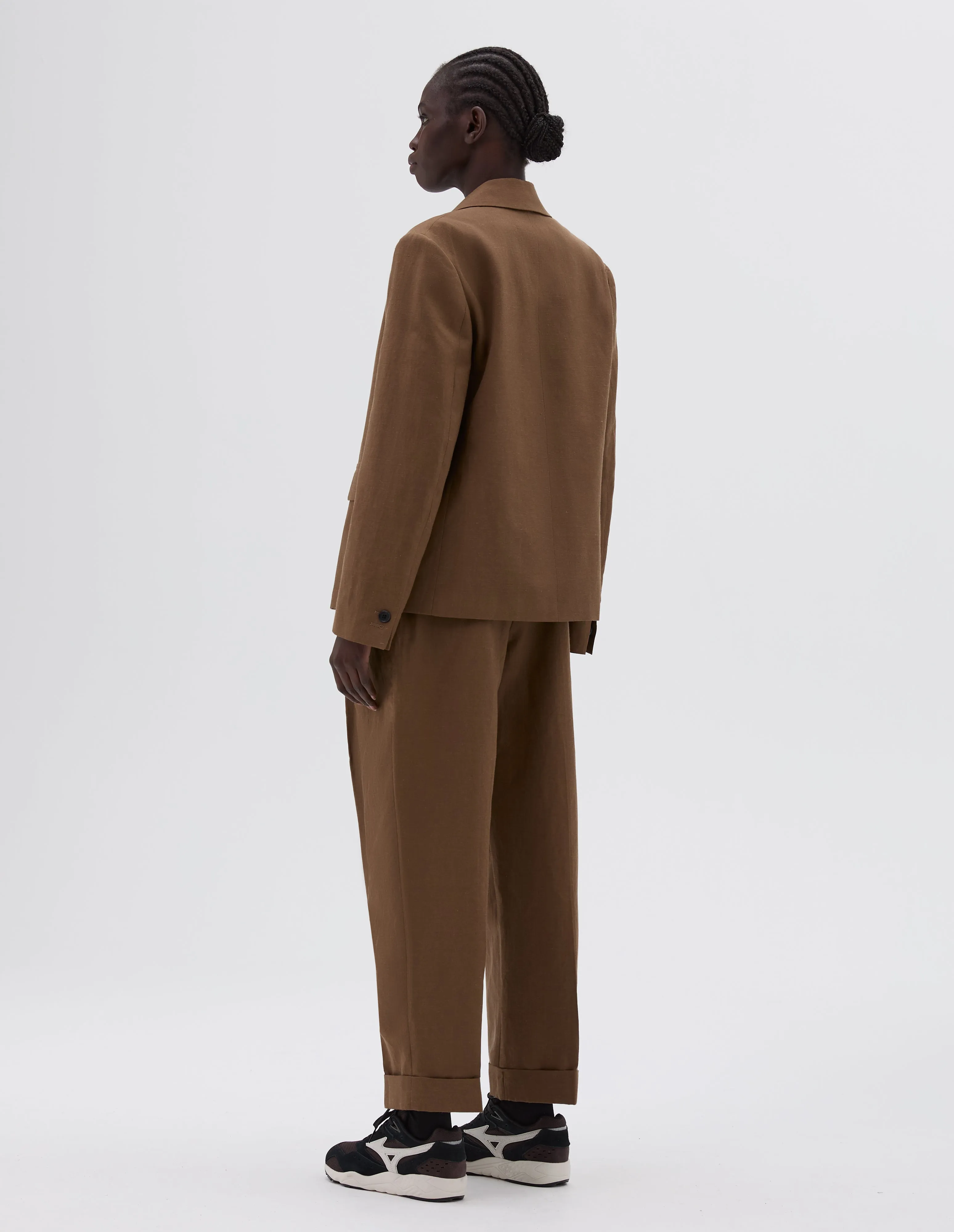 FLAP POCKET BLAZER | YARN DYED WOOL LINEN | DARK SAND sold by Margaret Howell product image thumbnail 3