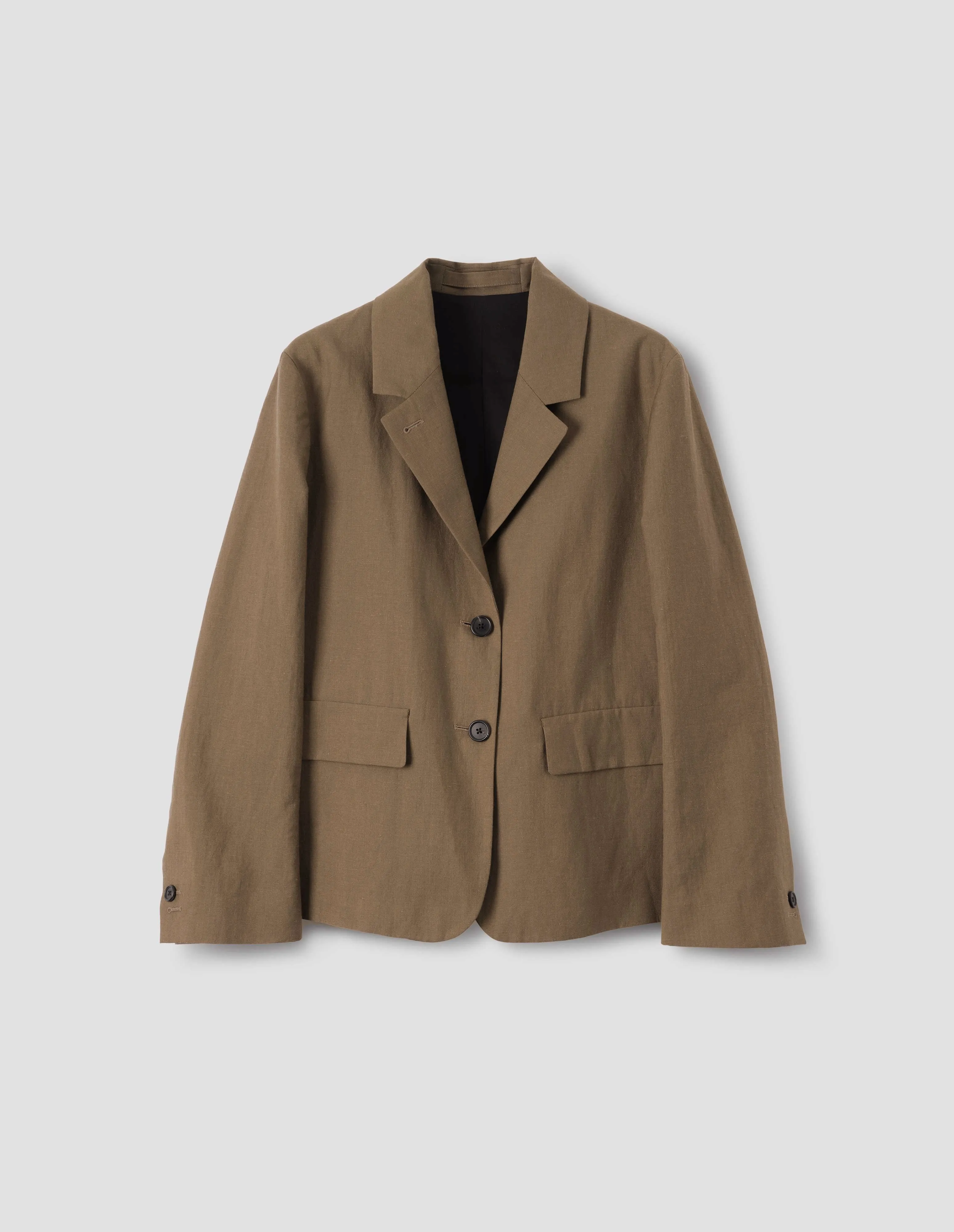 FLAP POCKET BLAZER | YARN DYED WOOL LINEN | DARK SAND sold by Margaret Howell product image thumbnail 4