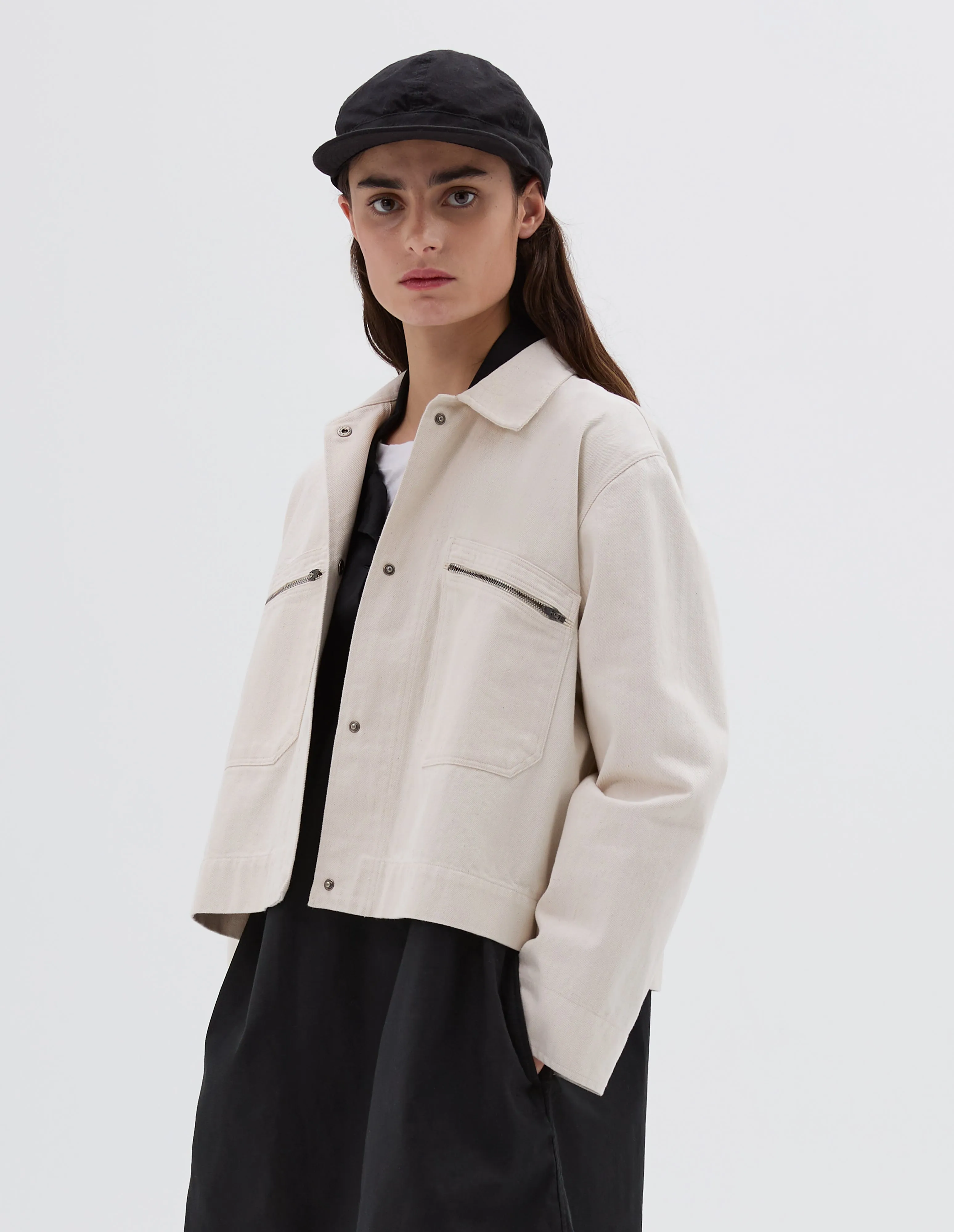 MHL. MECHANIC JACKET | NATURAL COTTON DENIM | NATURAL sold by Margaret Howell