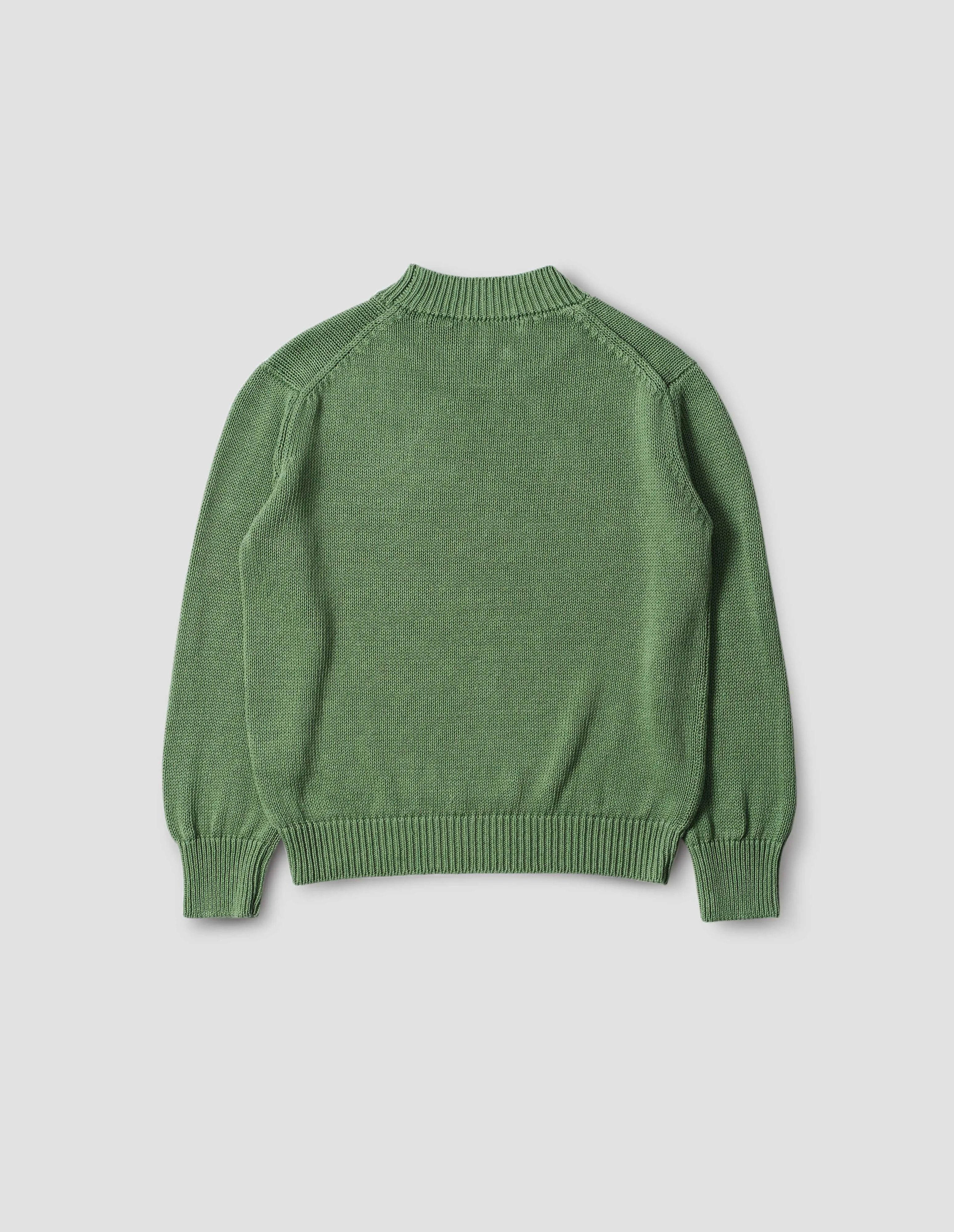 CHUNKY CREW NECK JUMPER | LINEN COTTON | WATERCRESS sold by Margaret Howell product image thumbnail 5