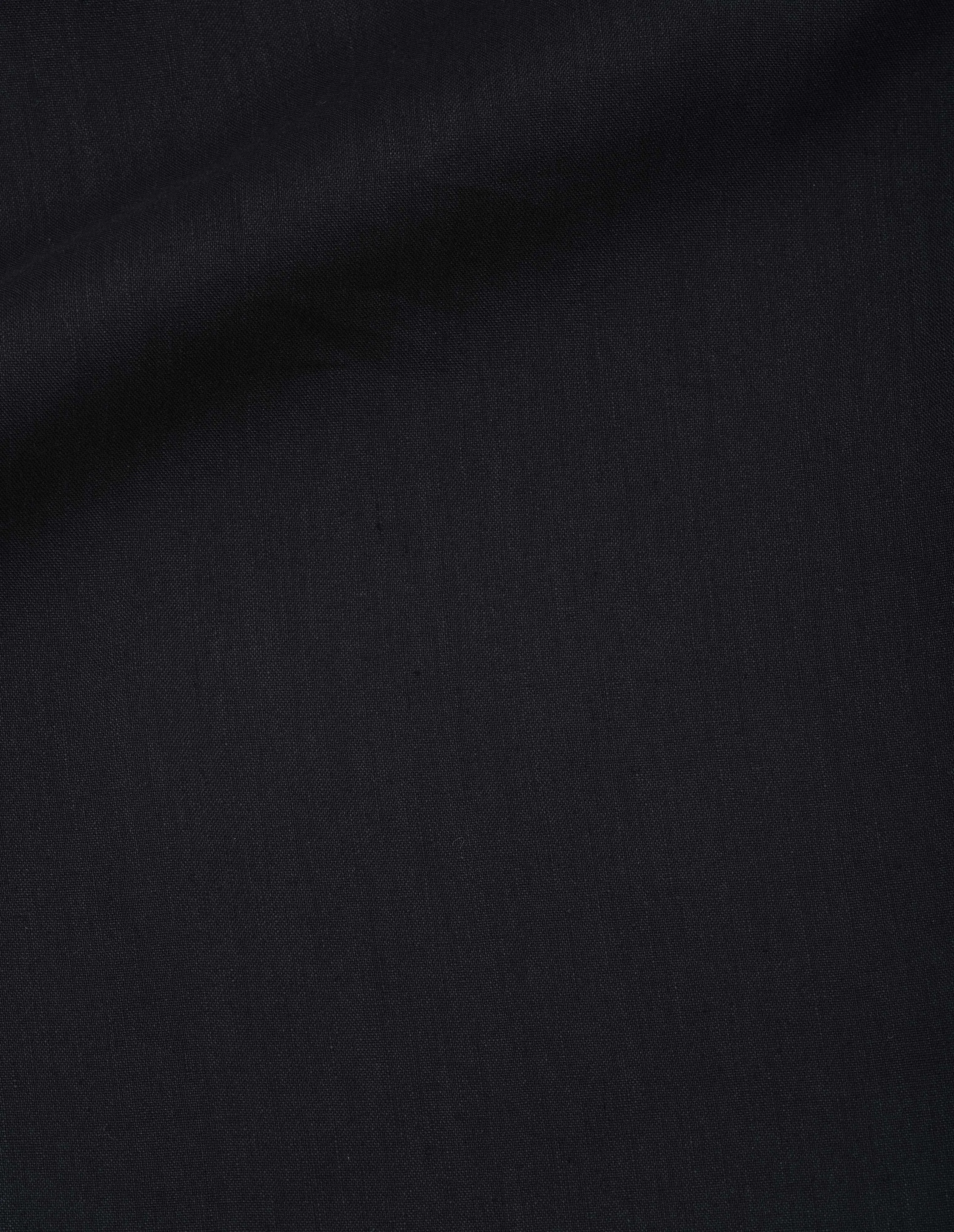 PLEATED FRONT CROPPED TROUSERS | LINEN SILK | BLACK sold by Margaret Howell product image thumbnail 5