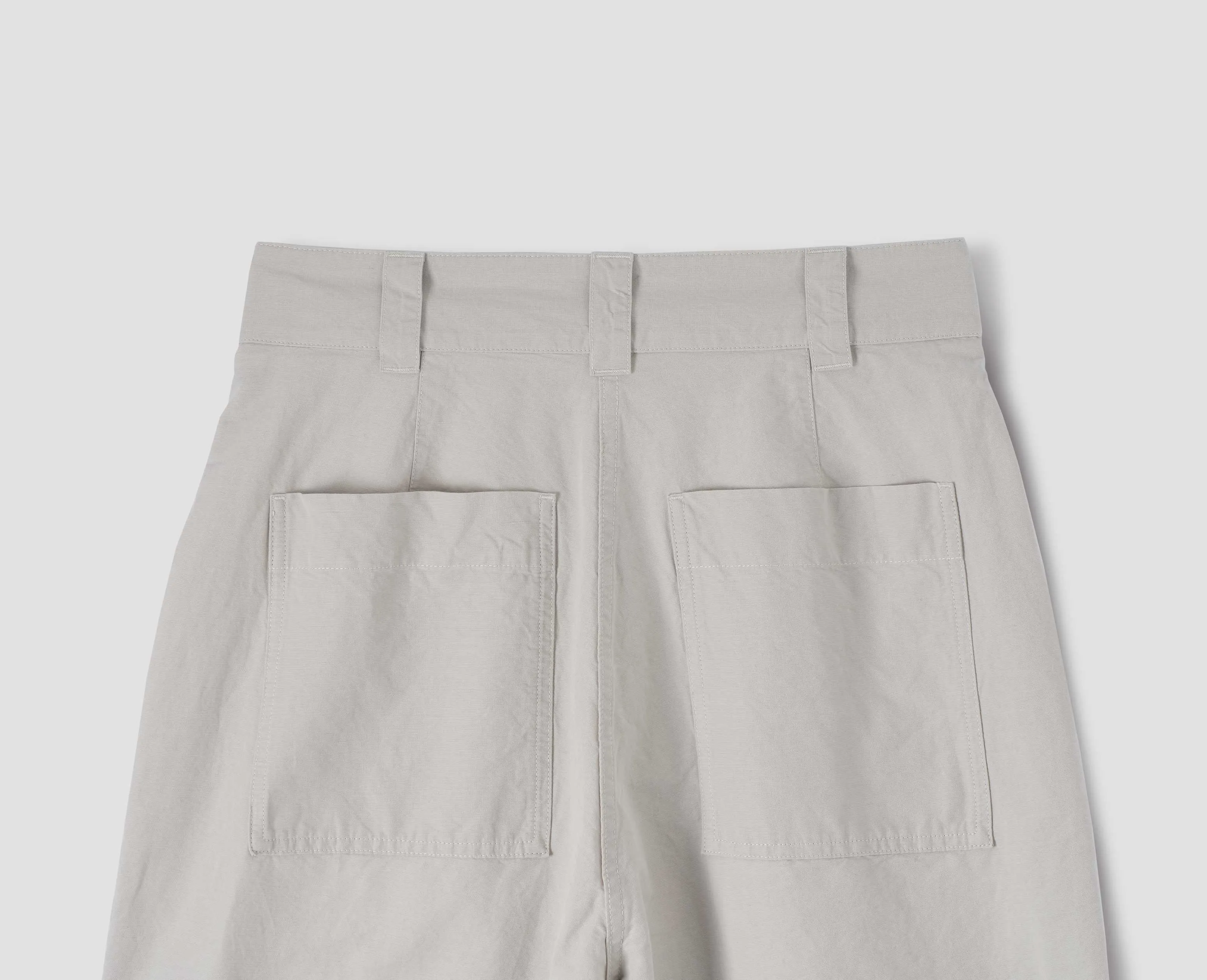 MHL. PLEATED CROP TROUSERS | DRY COTTON LINEN | PALE STONE sold by Margaret Howell product image thumbnail 4