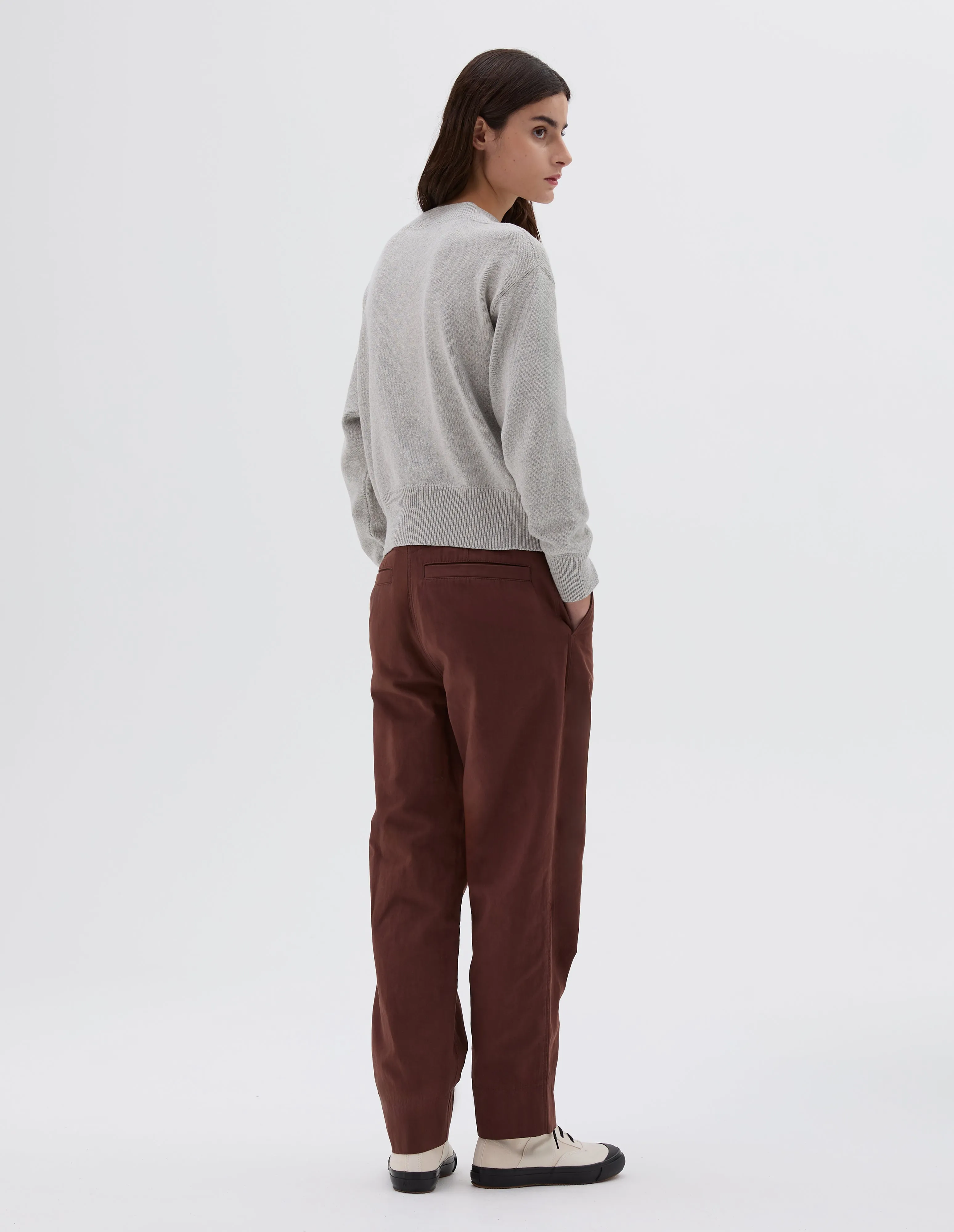 MHL. TAPERED FLAT FRONT TROUSERS | COTTON LINEN PLAINWEAVE | MINERAL sold by Margaret Howell product image thumbnail 2