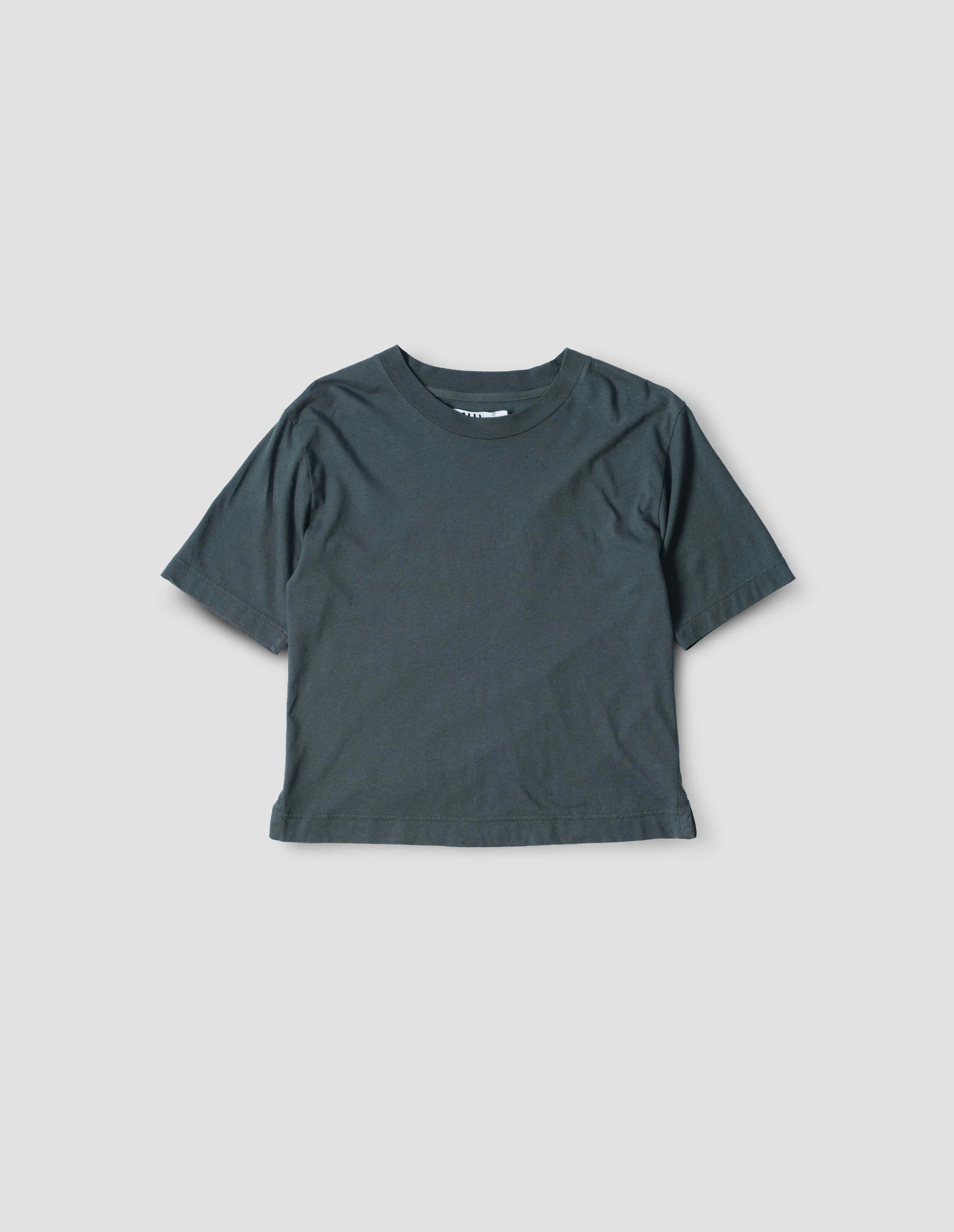 MHL. SIMPLE T SHIRT | ORGANIC COTTON LINEN JERSEY | MINERAL BLUE sold by Margaret Howell product image thumbnail 4