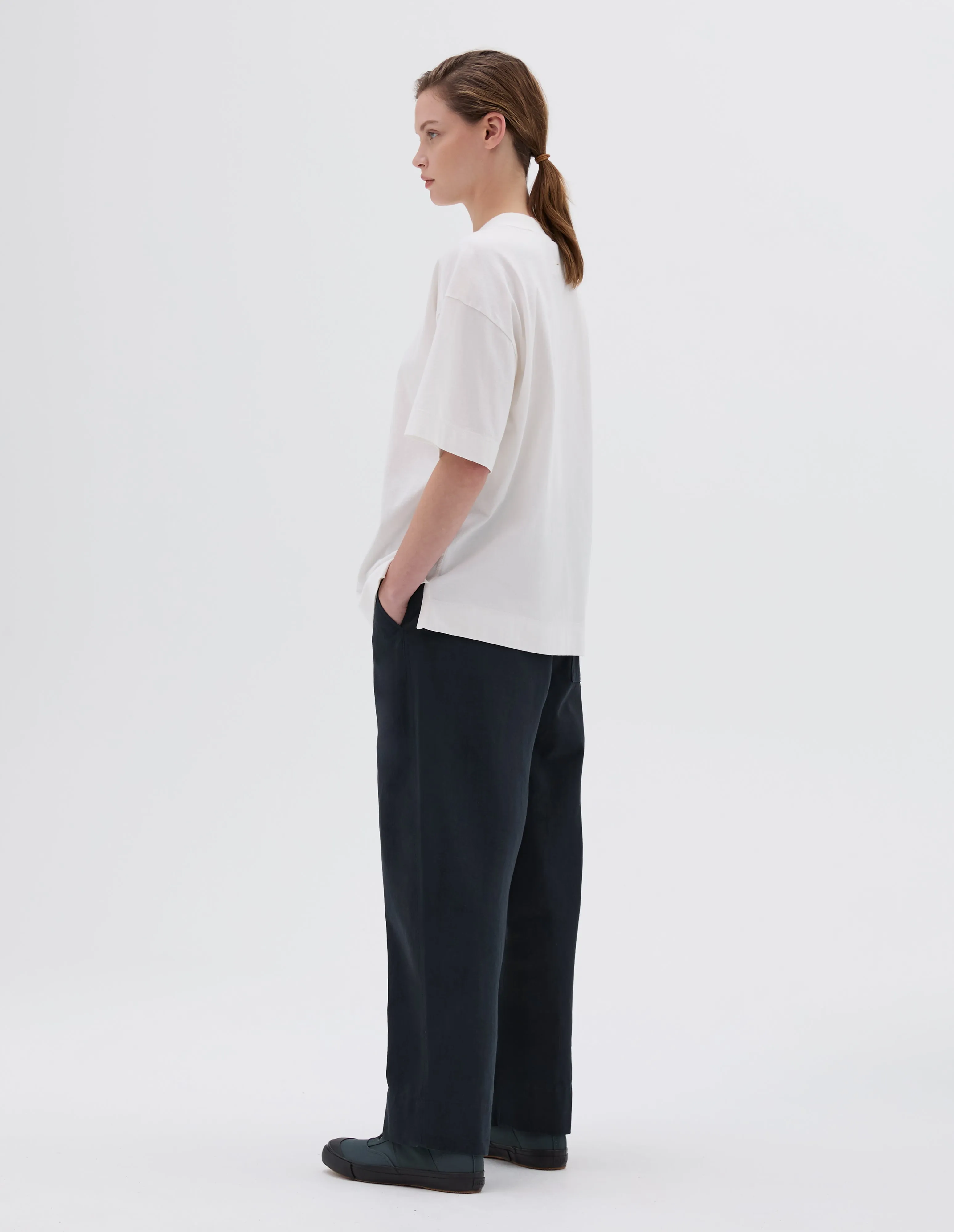 MHL. RELAXED T SHIRT | LIGHTWEIGHT DRY JERSEY | OFF WHITE sold by Margaret Howell product image thumbnail 3