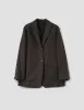 PATCH POCKET BLAZER | COMPACT LINEN | DARK BROWN sold by Margaret Howell