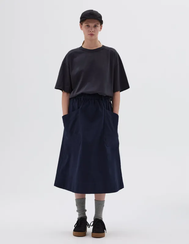MHL. PATCH POCKET SKIRT | INDIGO COTTON PLAINWEAVE | INDIGO made by Margaret Howell