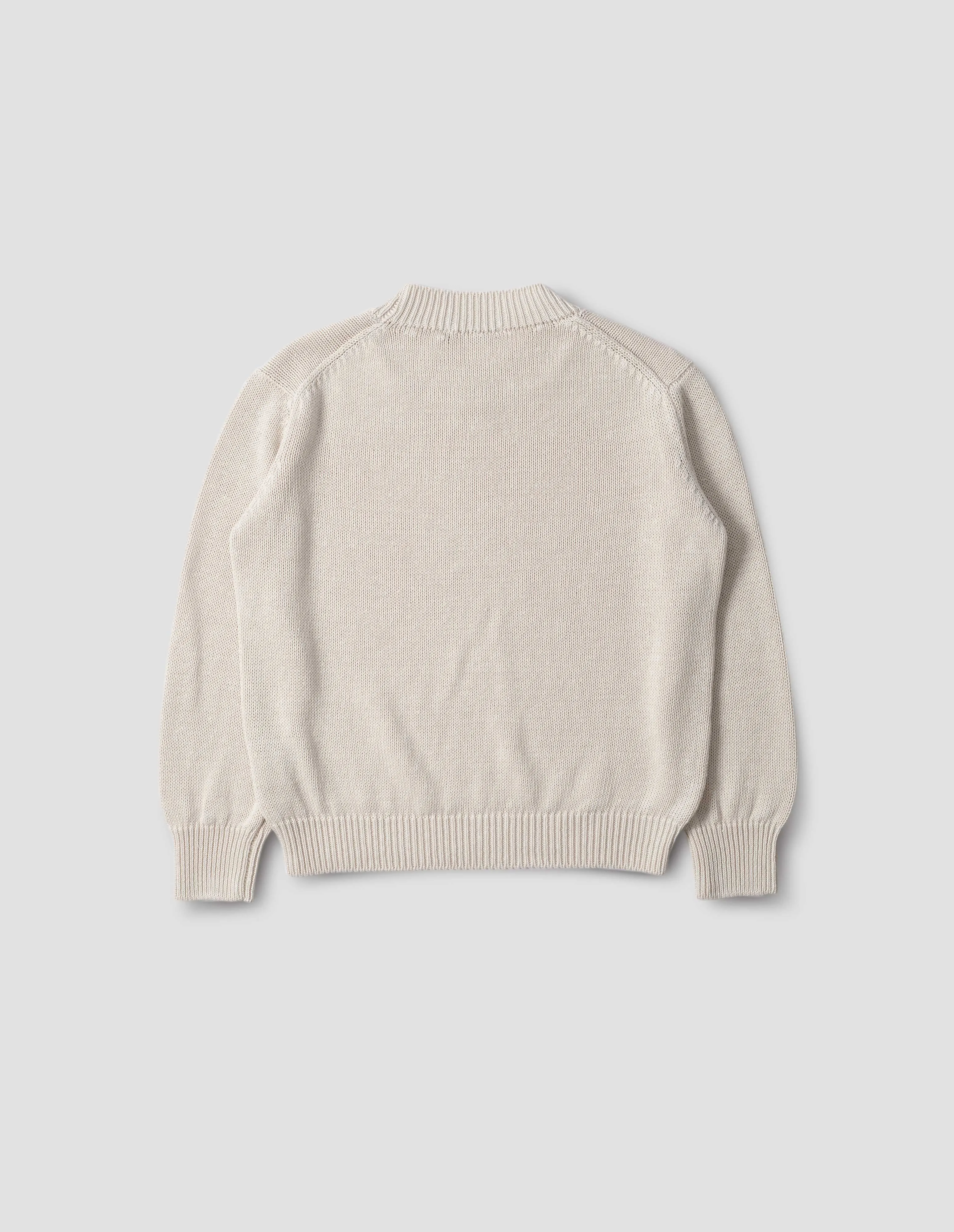 CHUNKY CREW NECK JUMPER | LINEN COTTON | CHALK sold by Margaret Howell product image thumbnail 5