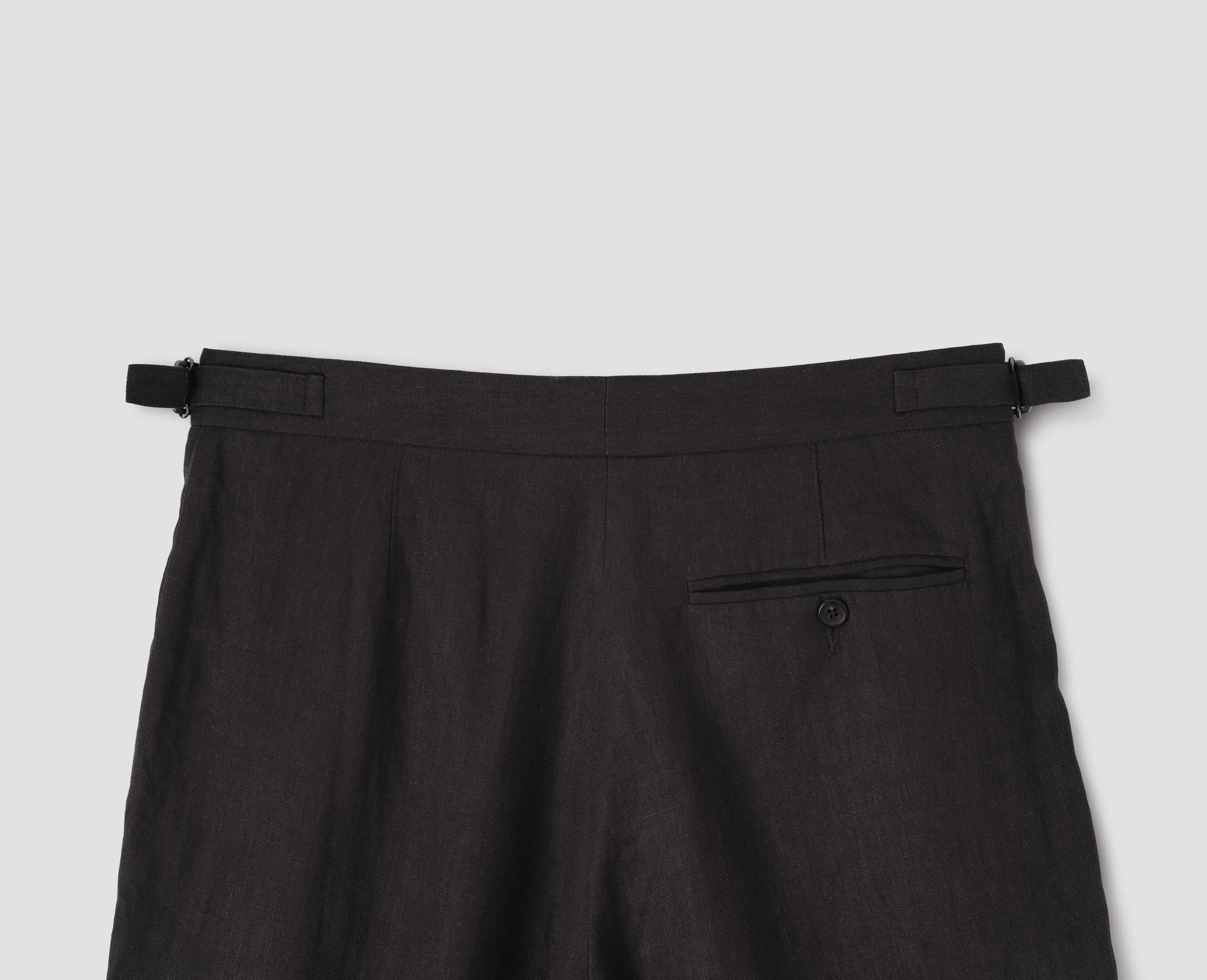 LOOSE LEG TROUSERS | COMPACT LINEN | DARK BROWN sold by Margaret Howell product image thumbnail 4
