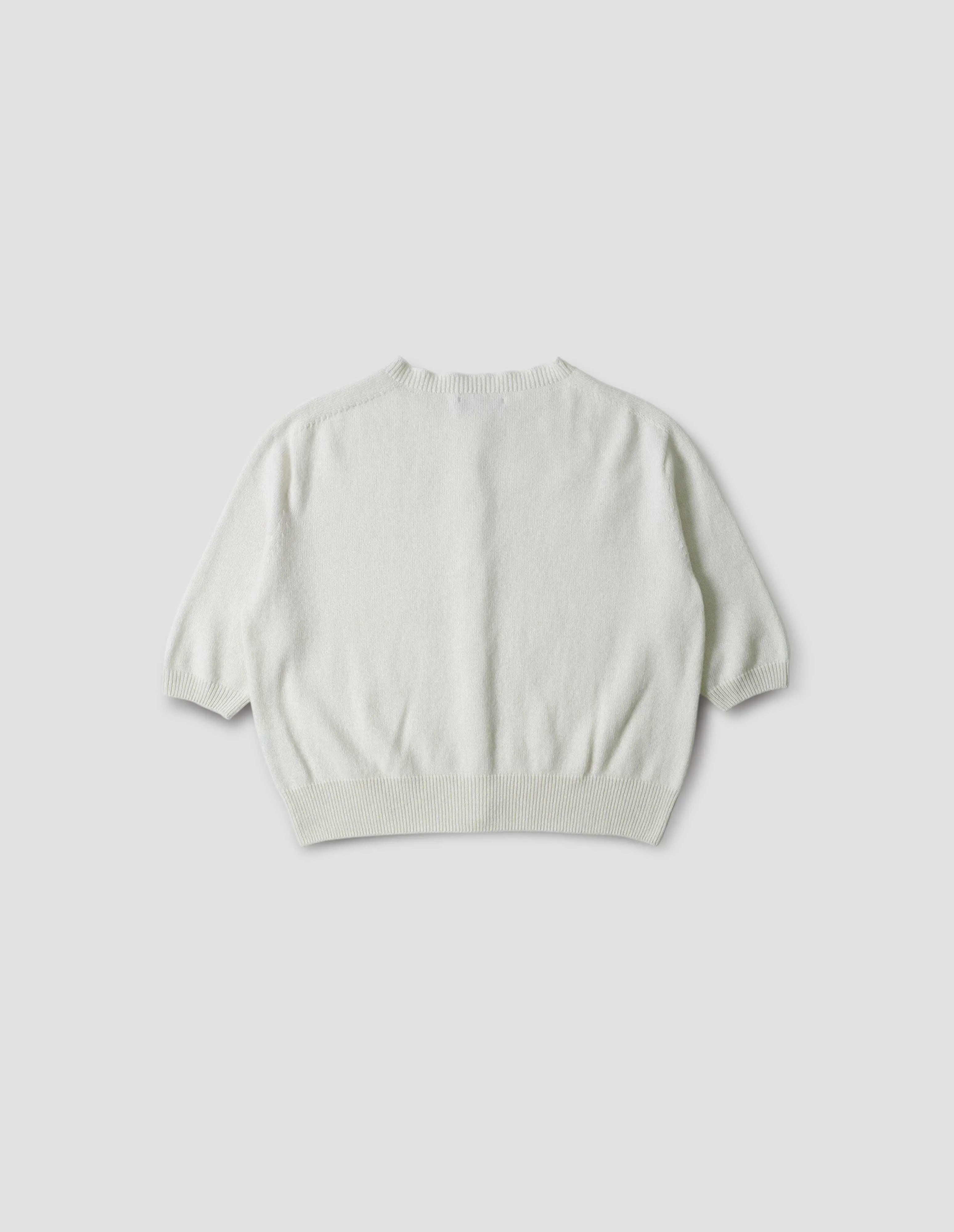 SHORT SLEEVE CARDIGAN | CASHMERE COTTON TWIST | WHITE sold by Margaret Howell product image thumbnail 2