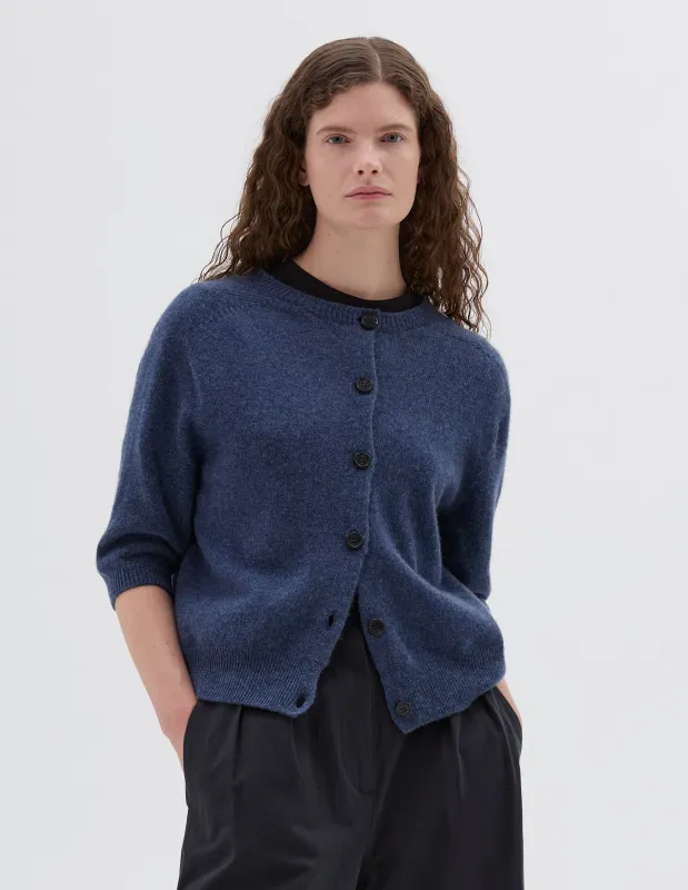 SHORT SLEEVE CARDIGAN | CASHMERE COTTON | ATLANTIC sold by Margaret Howell