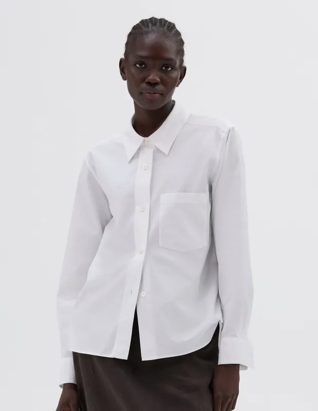 SIMPLE SHIRT | SHIRTING LINEN | WHITE sold by Margaret Howell