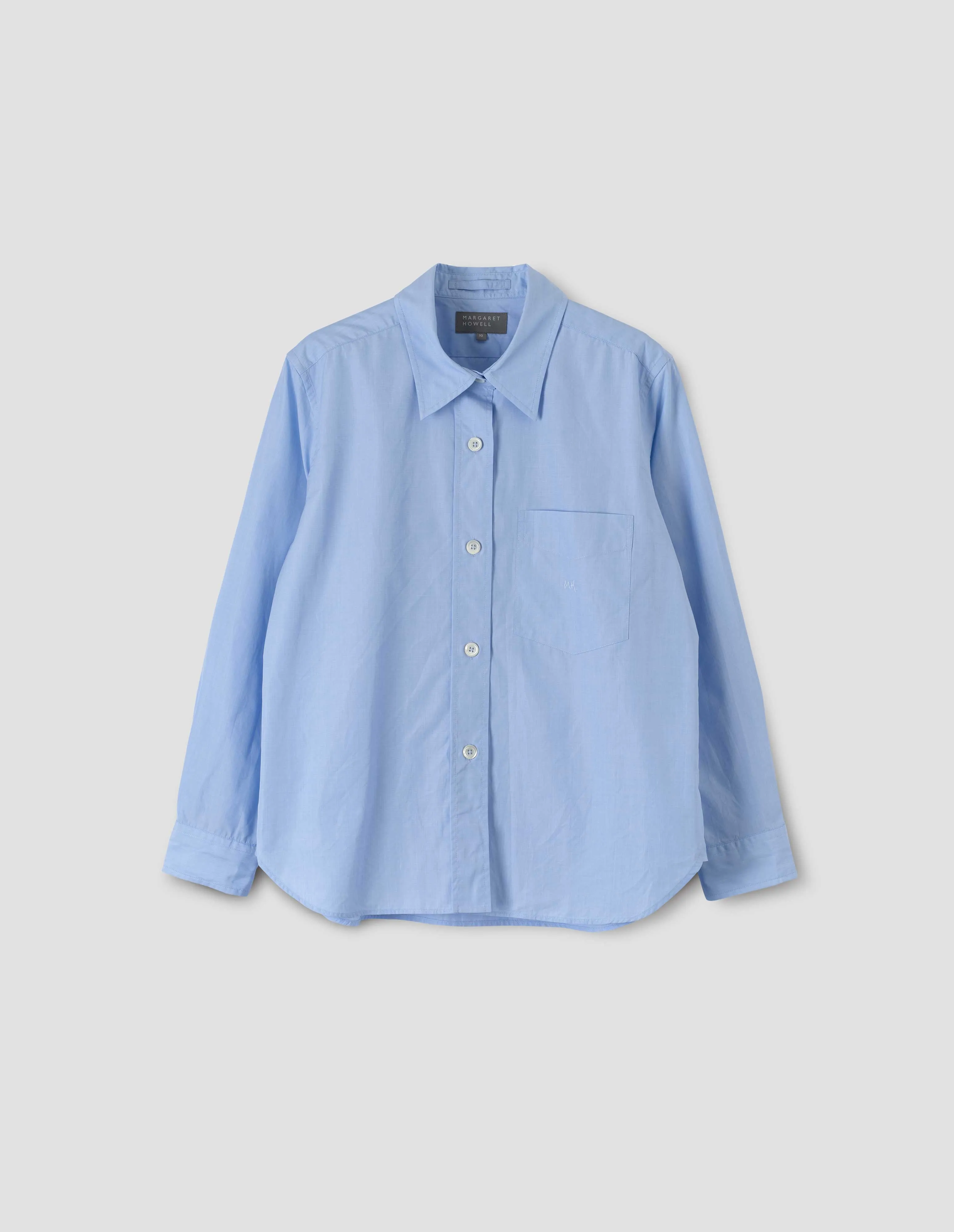 MONOGRAM SHIRT | SOFT END ON END COTTON | SOFT BLUE sold by Margaret Howell product image thumbnail 4