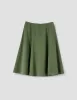 FLARED SKIRT | SOFT COMPACT COTTON | MOSS sold by Margaret Howell