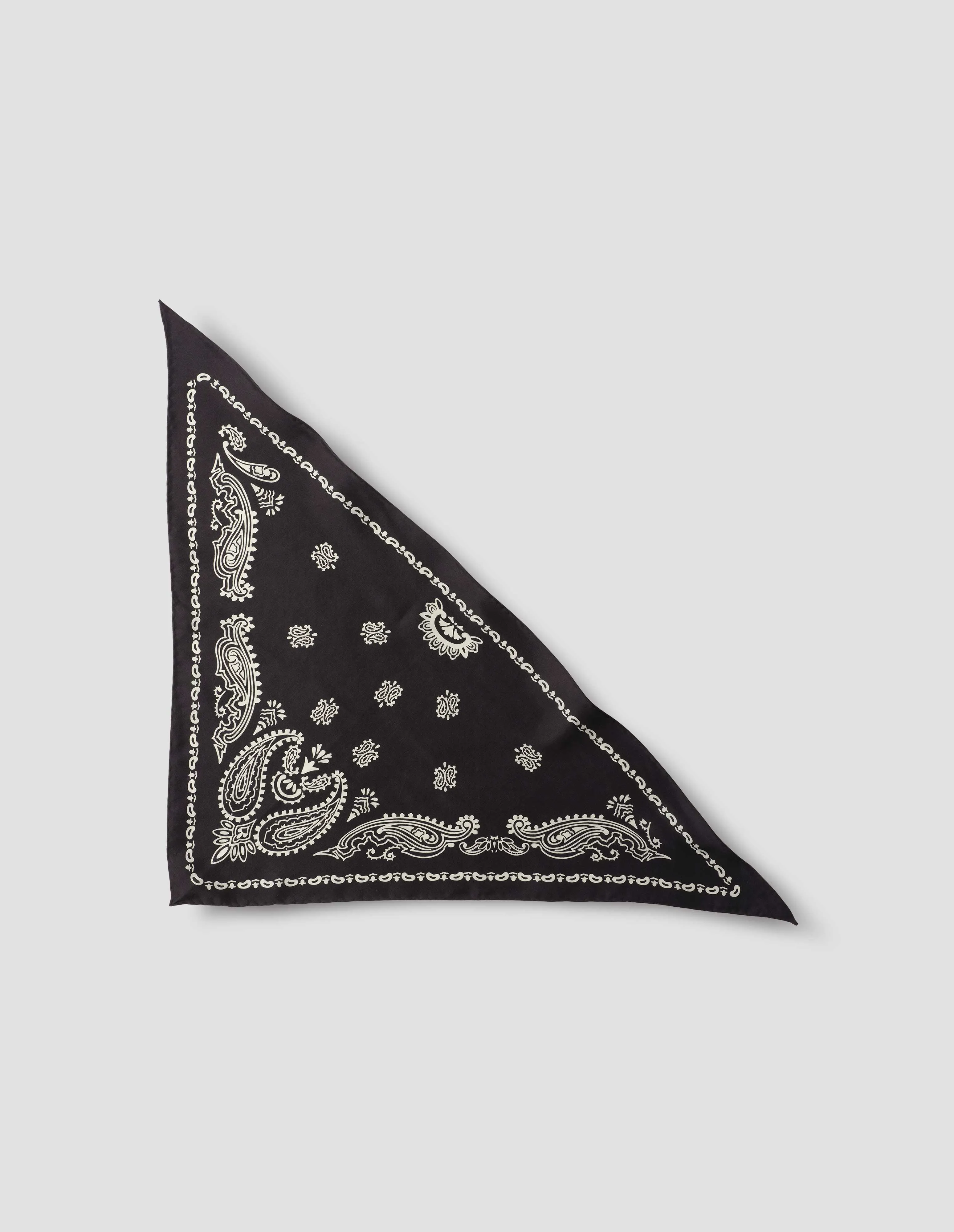 GRAPHIC BANDANA SCARF | SILK | BLACK / STONE sold by Margaret Howell