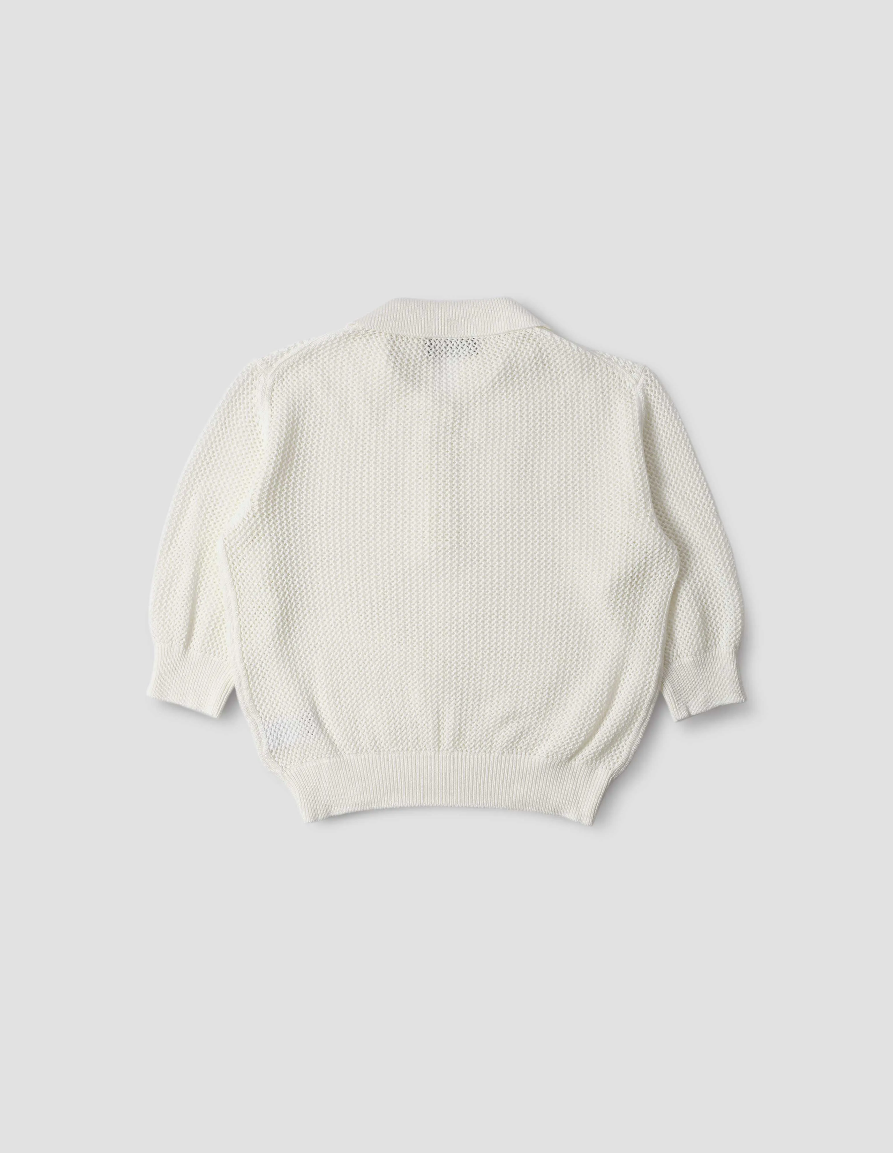 POINTELLE POLO SHIRT | LIGHT COTTON CASHMERE | ECRU sold by Margaret Howell product image thumbnail 5