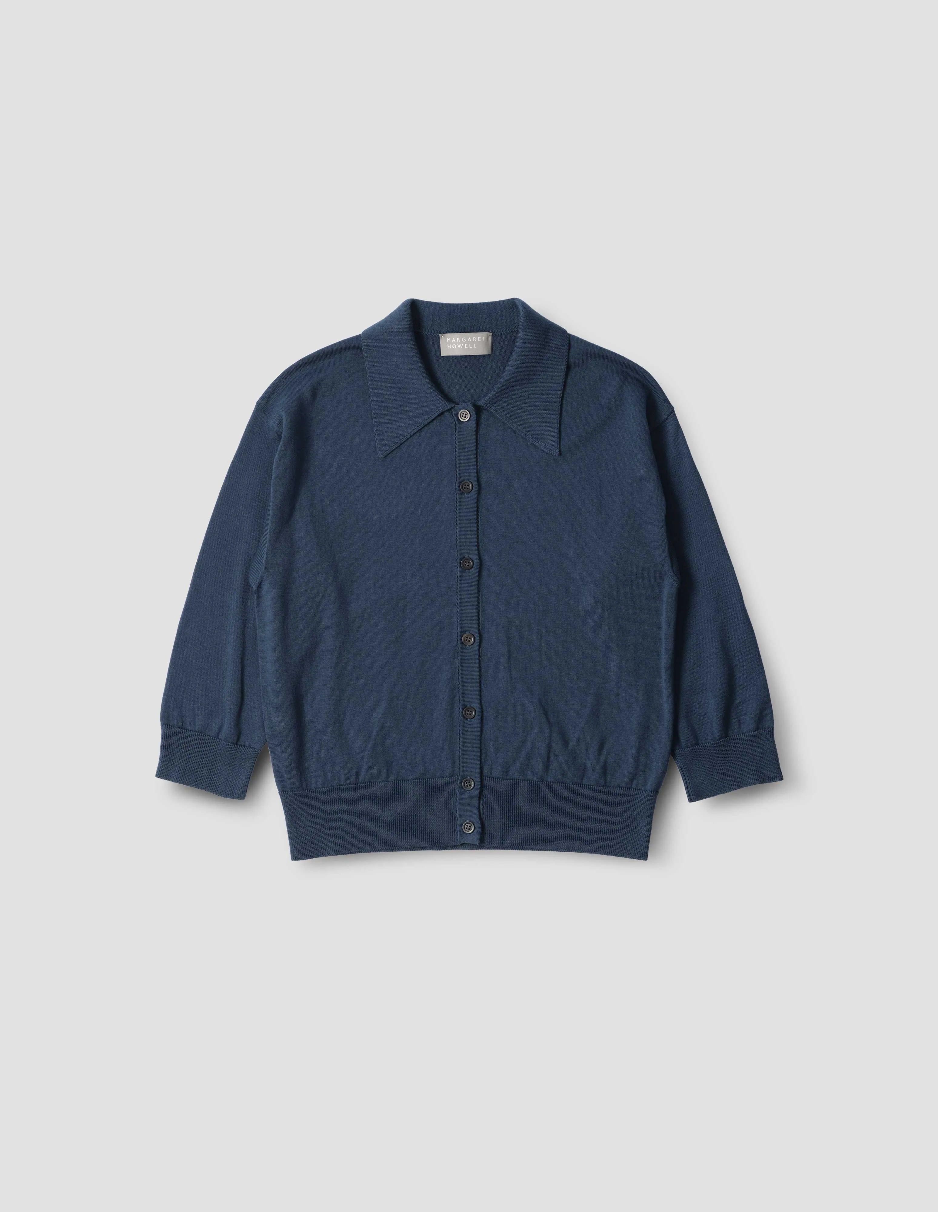 KNITTED SHIRT | FINE LINEN COTTON | INDIGO sold by Margaret Howell product image thumbnail 4