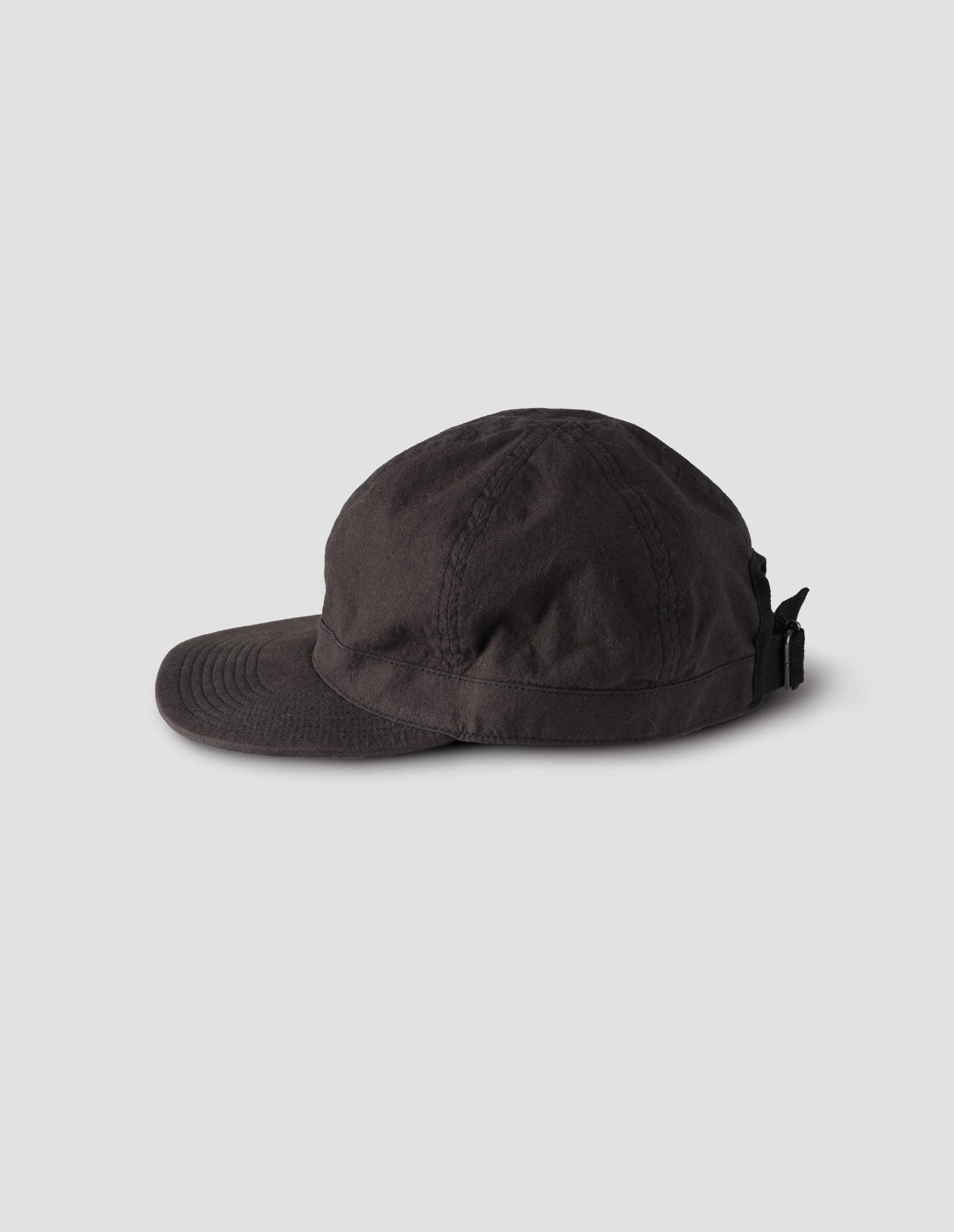 MHL. SOFT PEAK CAP | SOFT COTTON CANVAS | BLACK sold by Margaret Howell