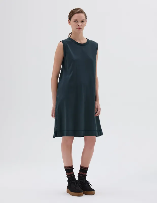 MHL. OVERHEAD TANK DRESS | LIGHT COTTON JERSEY | ALGAE sold by Margaret Howell