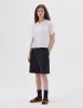 SHORT SLEEVE COLLARLESS SHIRT | WASHED COTTON | WHITE sold by Margaret Howell
