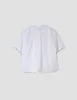 SHORT SLEEVE COLLARLESS SHIRT | WASHED COTTON | WHITE sold by Margaret Howell
