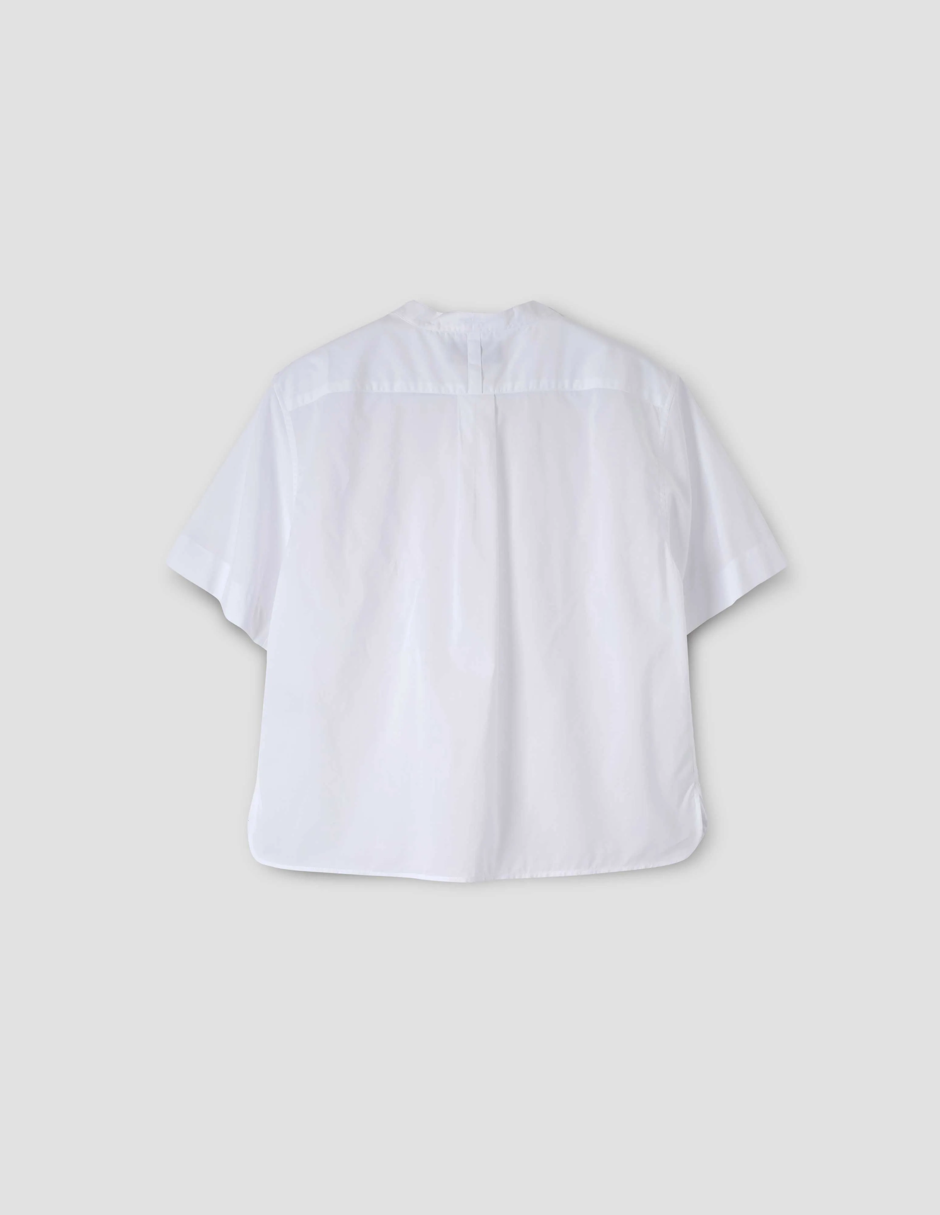 SHORT SLEEVE COLLARLESS SHIRT | WASHED COTTON | WHITE sold by Margaret Howell product image thumbnail 5