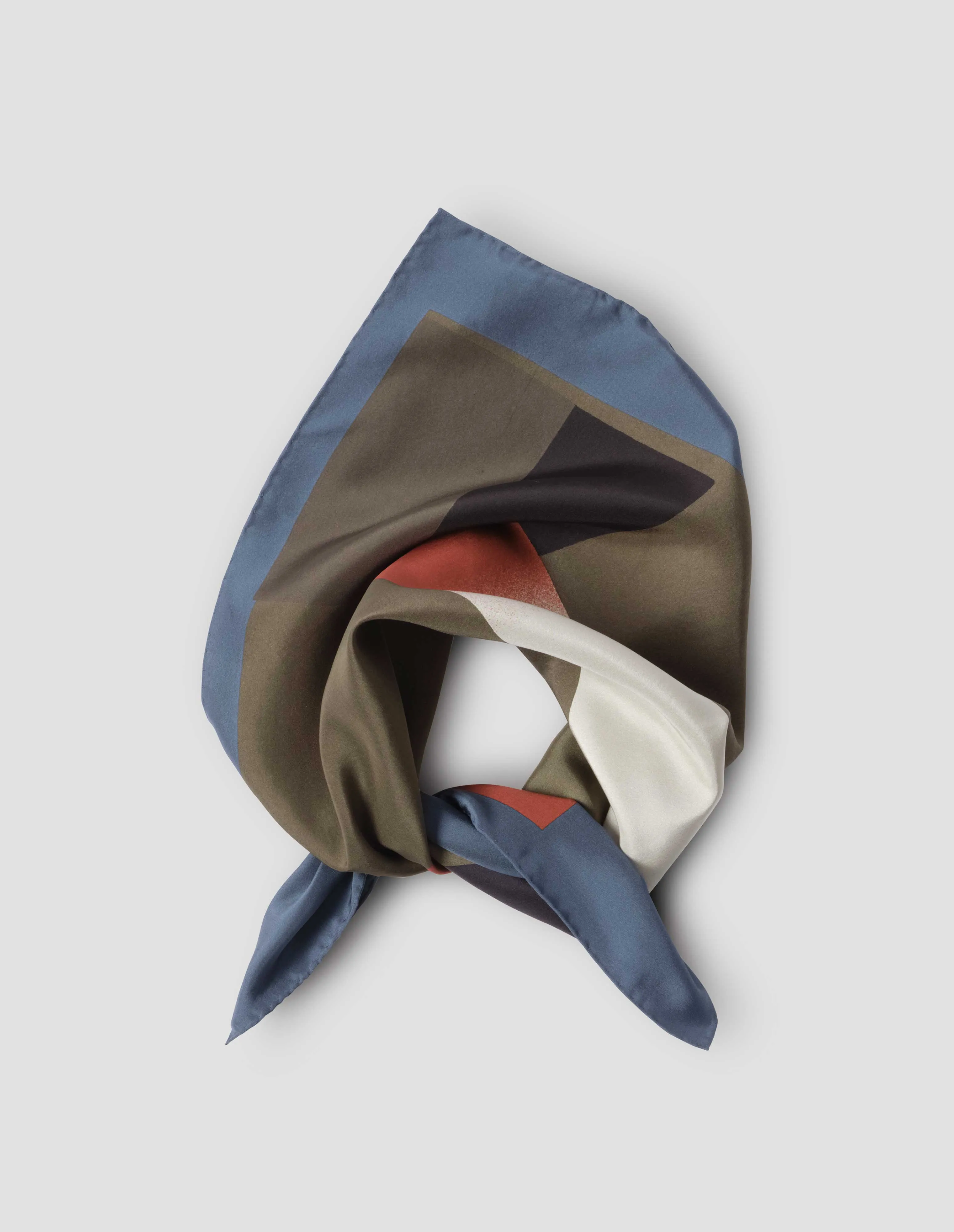 COLLAGE PRINT SCARF | SILK | MULTI / MID BLUE sold by Margaret Howell product image thumbnail 2