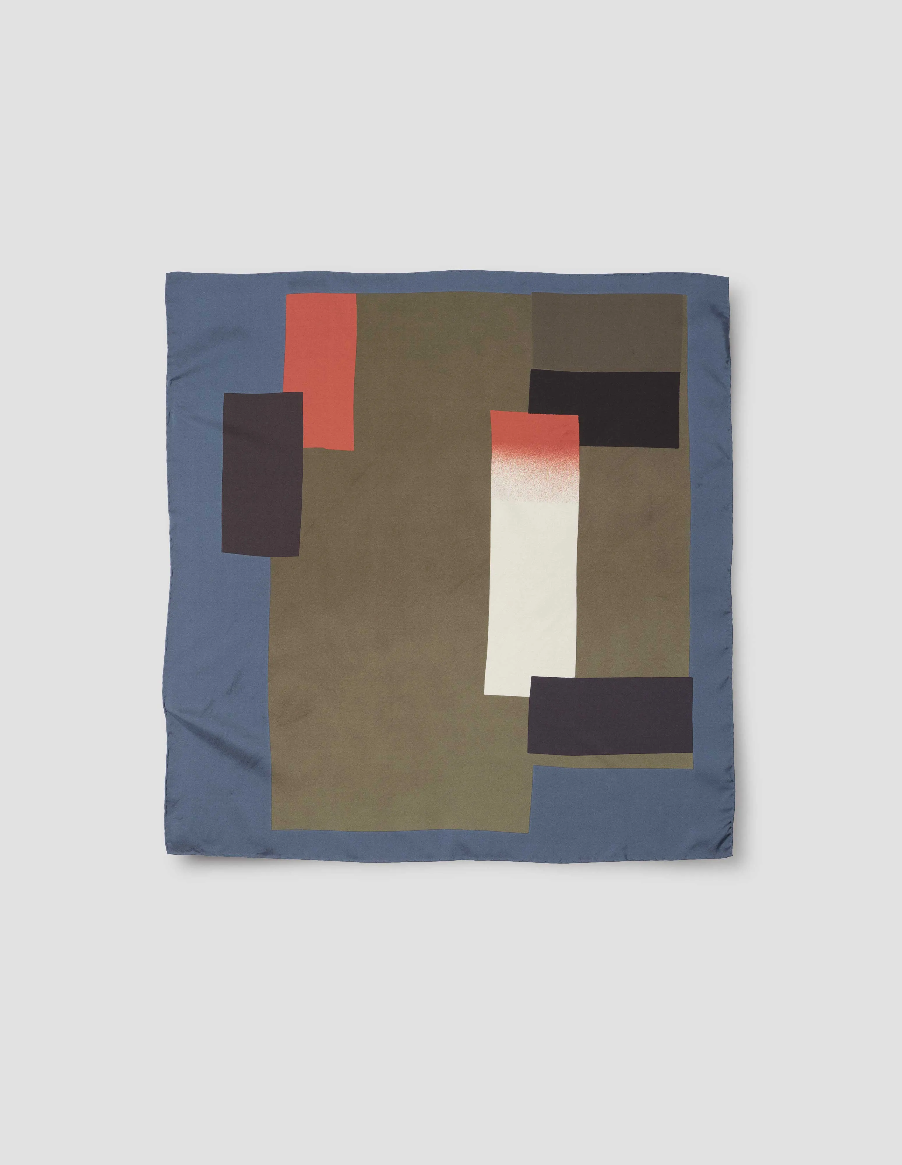 COLLAGE PRINT SCARF | SILK | MULTI / MID BLUE sold by Margaret Howell