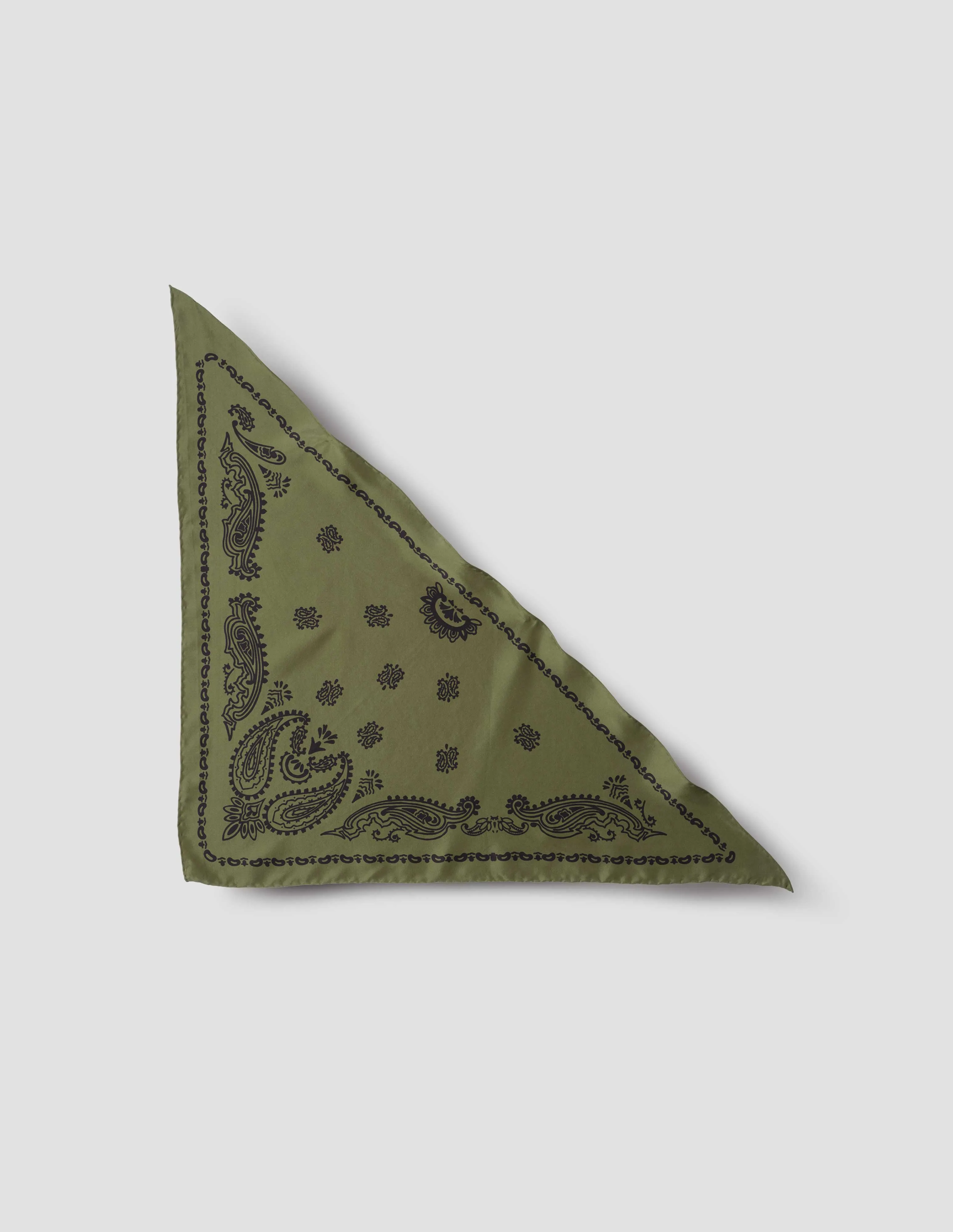 GRAPHIC BANDANA SCARF | SILK | WARM KHAKI / BLACK sold by Margaret Howell
