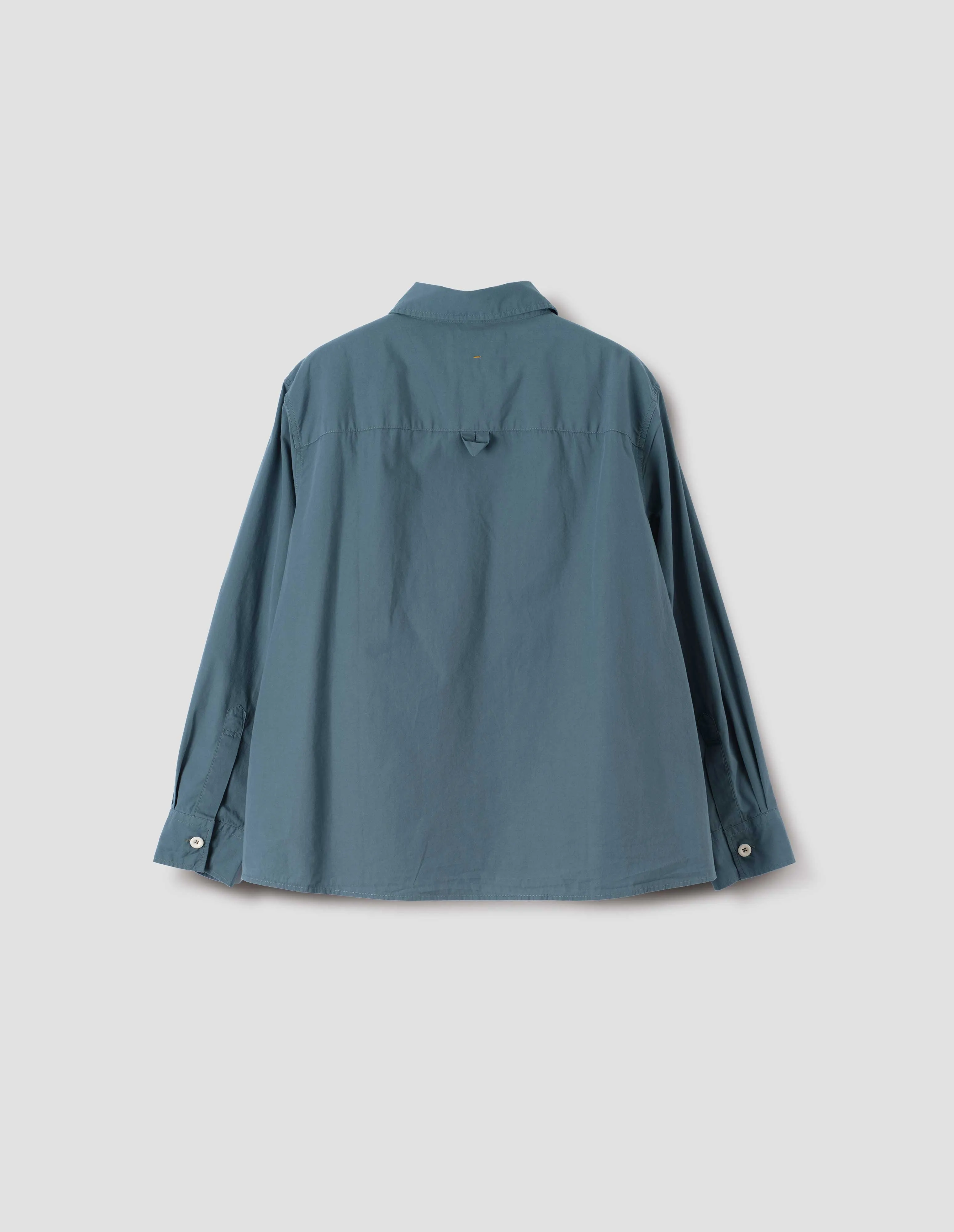 MHL. BIG POCKET SWING SHIRT | WASHED COTTON POPLIN | MINERAL BLUE sold by Margaret Howell product image thumbnail 5