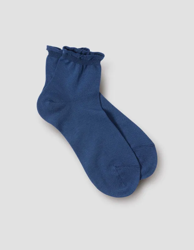 BOBBY SOCKS | COTTON | INDIGO sold by Margaret Howell
