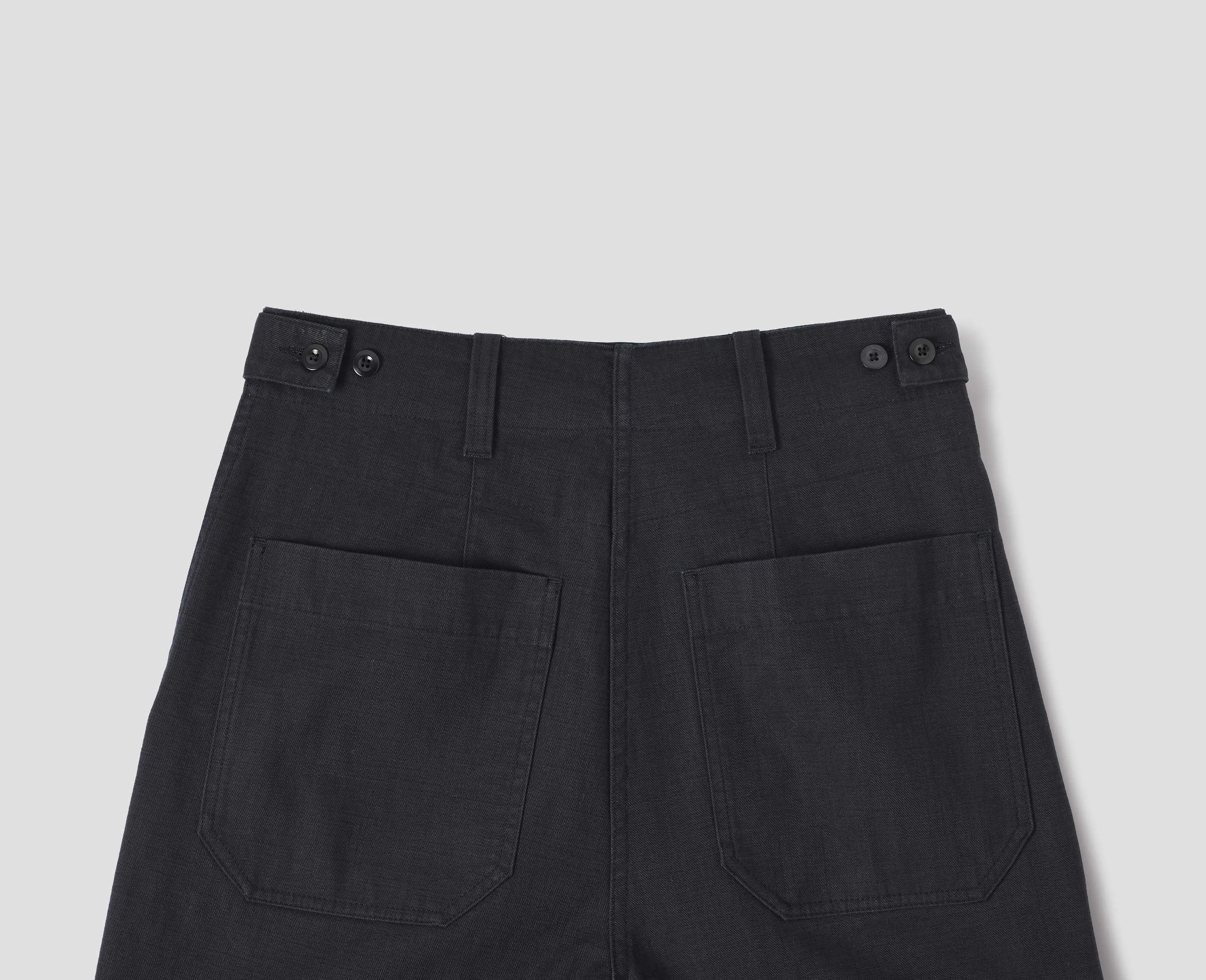 MHL. TAB WAIST TAPERED TROUSERS | INDIGO TWILL | INDIGO sold by Margaret Howell product image thumbnail 2