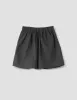 MHL. PLEATED SHORTS | DRY COTTON LINEN | CARBON sold by Margaret Howell