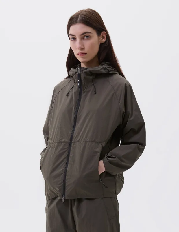 MIZUNO RAIN JACKET | LIGHTWEIGHT NYLON TASLAN | KHAKI made by Margaret Howell