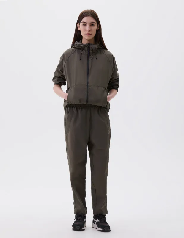 MIZUNO GYM TROUSERS | LIGHTWEIGHT NYLON TASLAN | KHAKI sold by Margaret Howell